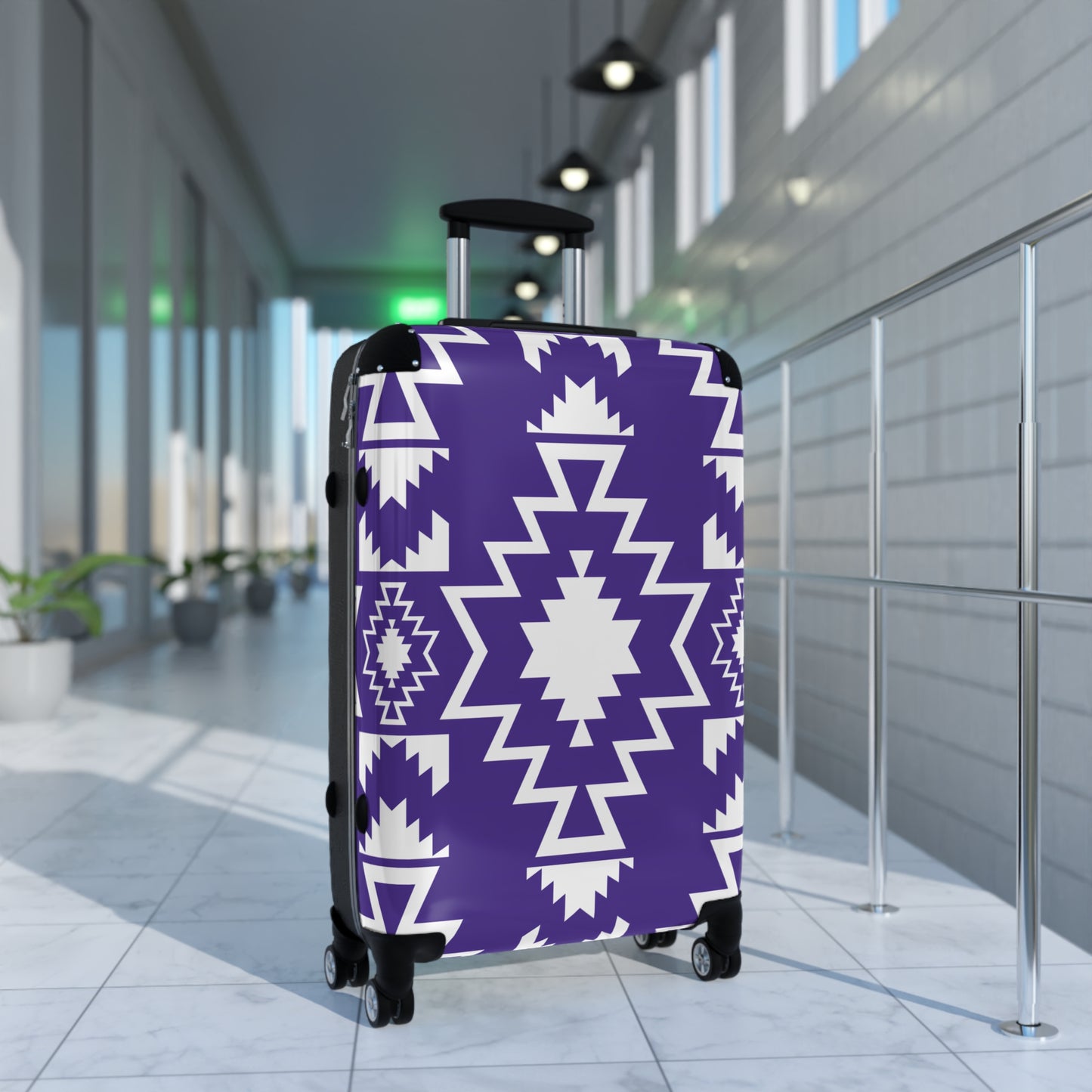 Purple Southwestern Travel Suitcase, Stylish Luggage for Adventurers, Unique Travel Accessory, Perfect Gift for Travelers, Vacation Suitcase