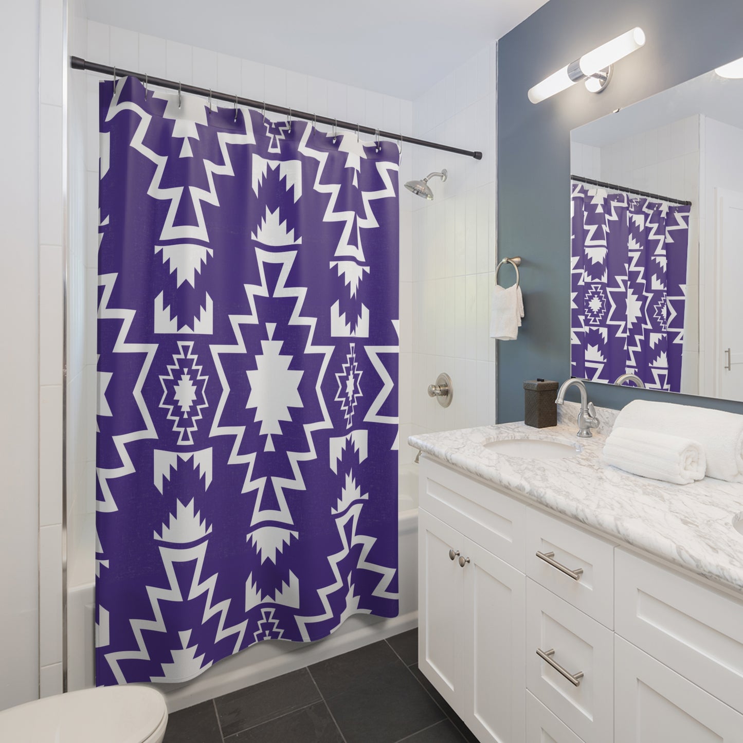 Geometric Shower Curtains - Bold Modern Decor for Bathroom, Tribal Theme, Home Styling, Gift for Her, Southwestern Home Decor