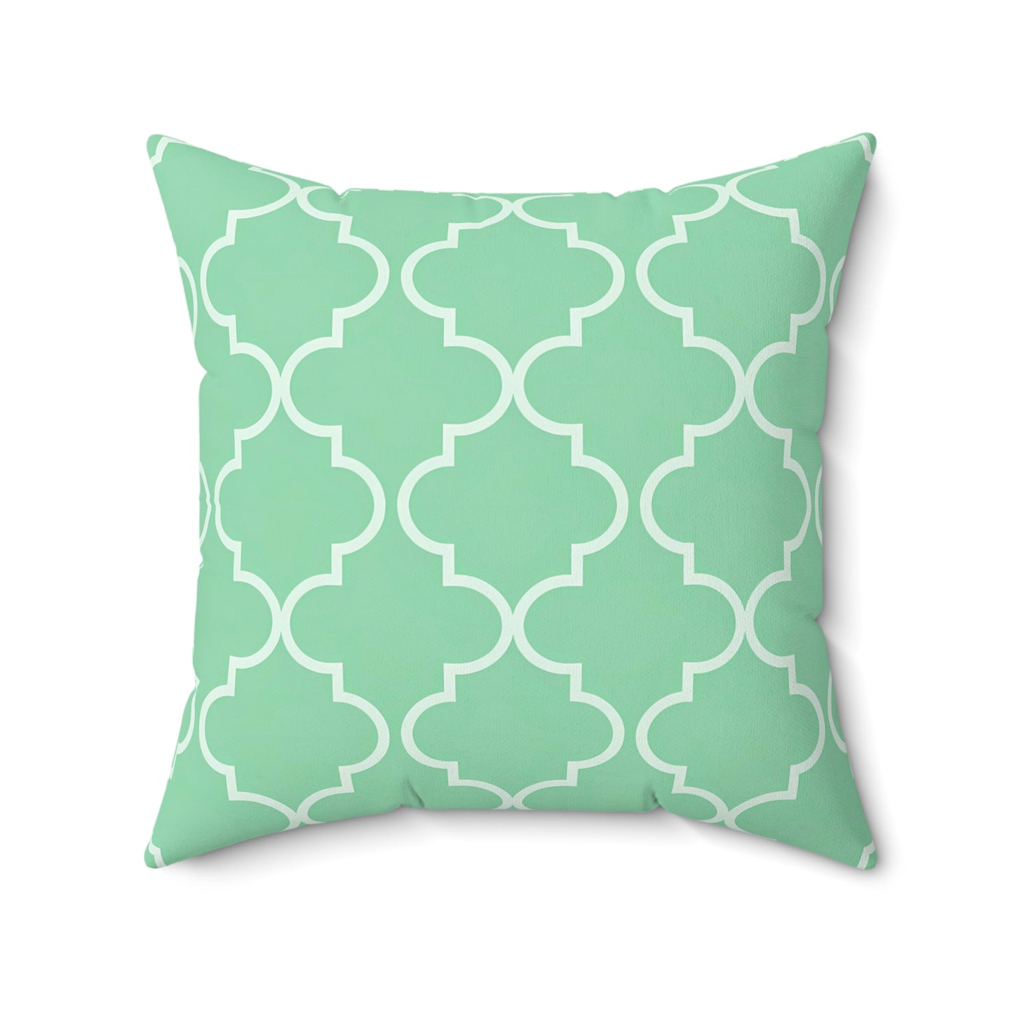 Mint Green Geometric Accent Pillow | Modern Home Decor, Throw Cushion, Living Room Pillow, Wedding Gift, Cozy Accent, Moroccan Quatrefoil - LOLA VEGAS ART