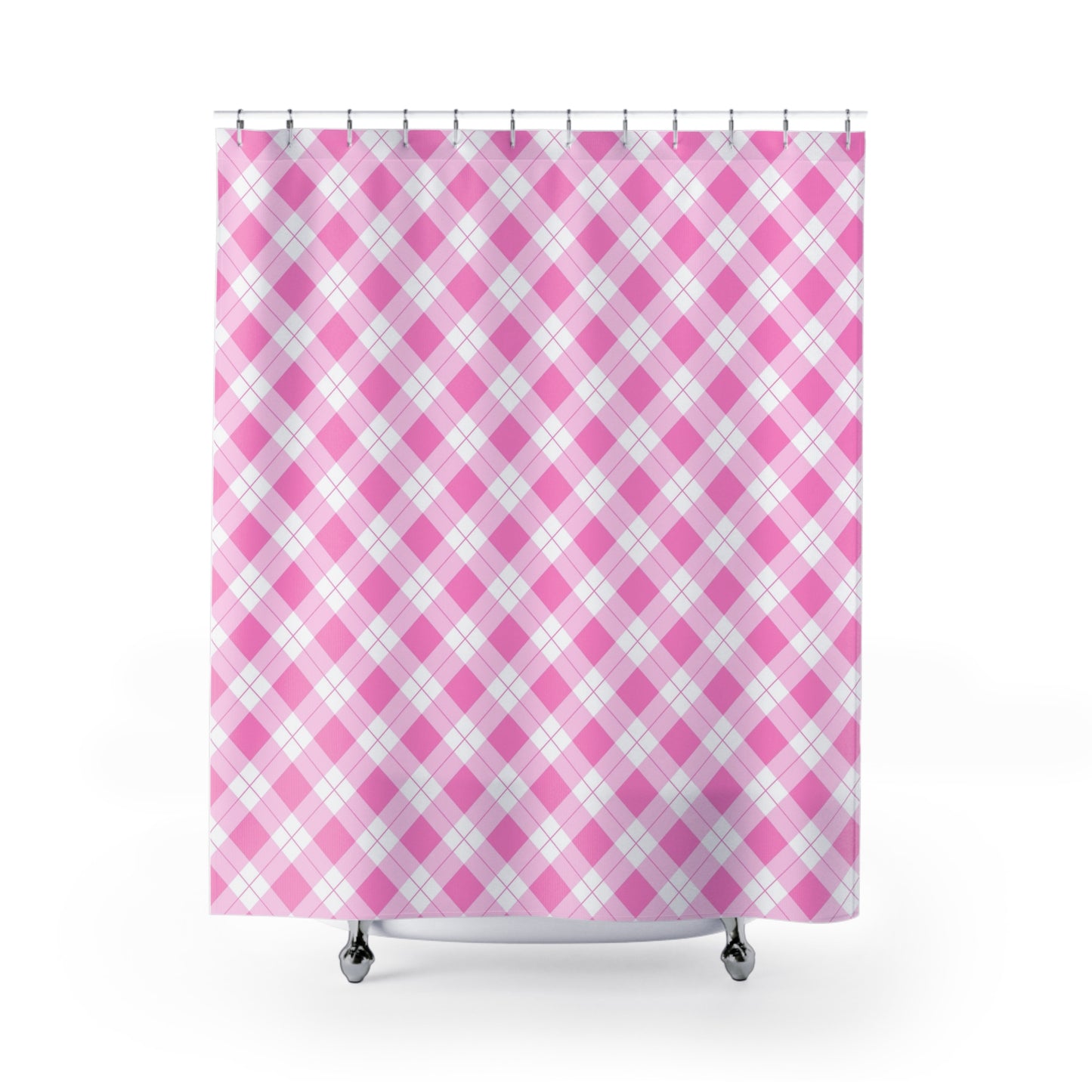 Chic Pink Plaid Shower Curtain - Trendy Bathroom Decor, Stylish Home Accessory, Gift for Housewarming, Brighten Your Bathroom