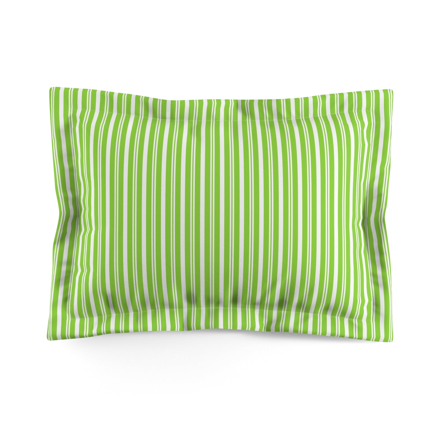 Green Striped Microfiber Pillow Sham, Modern Home Decor, Bedroom Textile, Stylish Gifts for Her, Eco-Friendly Bedding - LOLA VEGAS ART