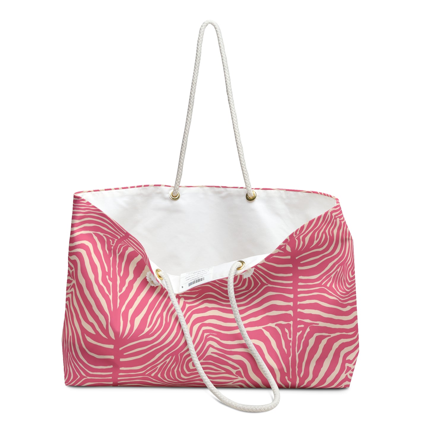 Chic Pink Zebra Weekender Bag, Stylish Travel Tote, Beach Bag, Gym Bag, Fashionable Carryall, Perfect for Getaways