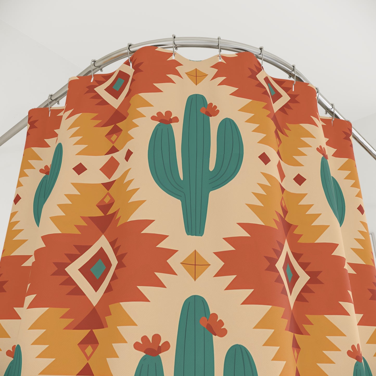 Boho Cactus Shower Curtain - Southwestern Desert Decor, Bathroom Makeover, Modern Farmhouse Style, Rustic Home, Gift Idea - LOLA VEGAS ART
