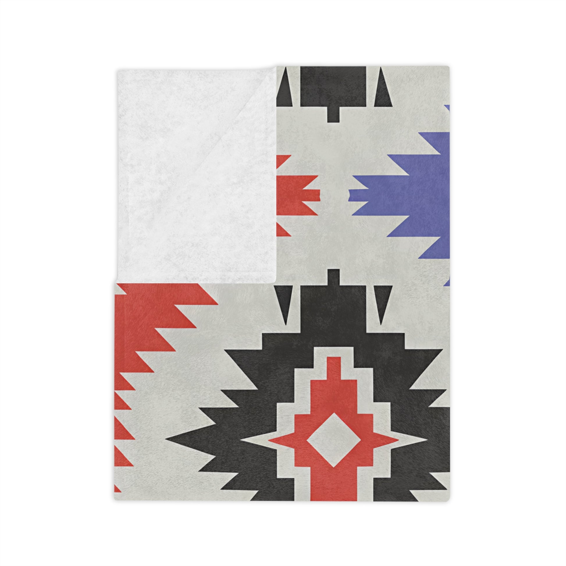 Tribal Pattern Velveteen Microfiber Blanket, Cozy Throw, Home Decor, Gift for Her, Boho Style, Modern Lounge, Southwestern Decor - LOLA VEGAS ART