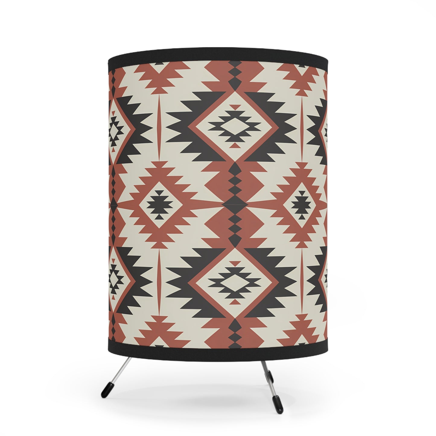 Boho Tripod Lamp | Southwest Pattern Light Shade, Home Decor, Living Room Lighting, Tribal Design, Bedroom Accent - LOLA VEGAS ART
