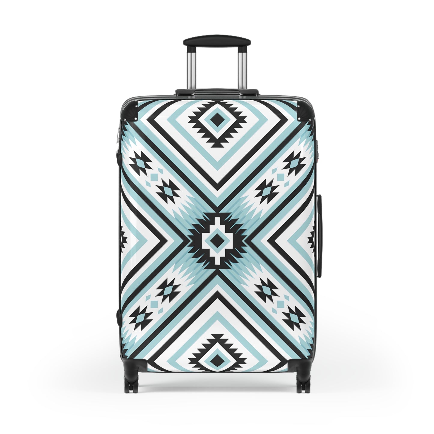 Bohemian Style Suitcase with Geometric Design, Travel Luggage, Unique Gift for Travelers, Vacation Essentials, Patterned Travel Case - LOLA VEGAS ART