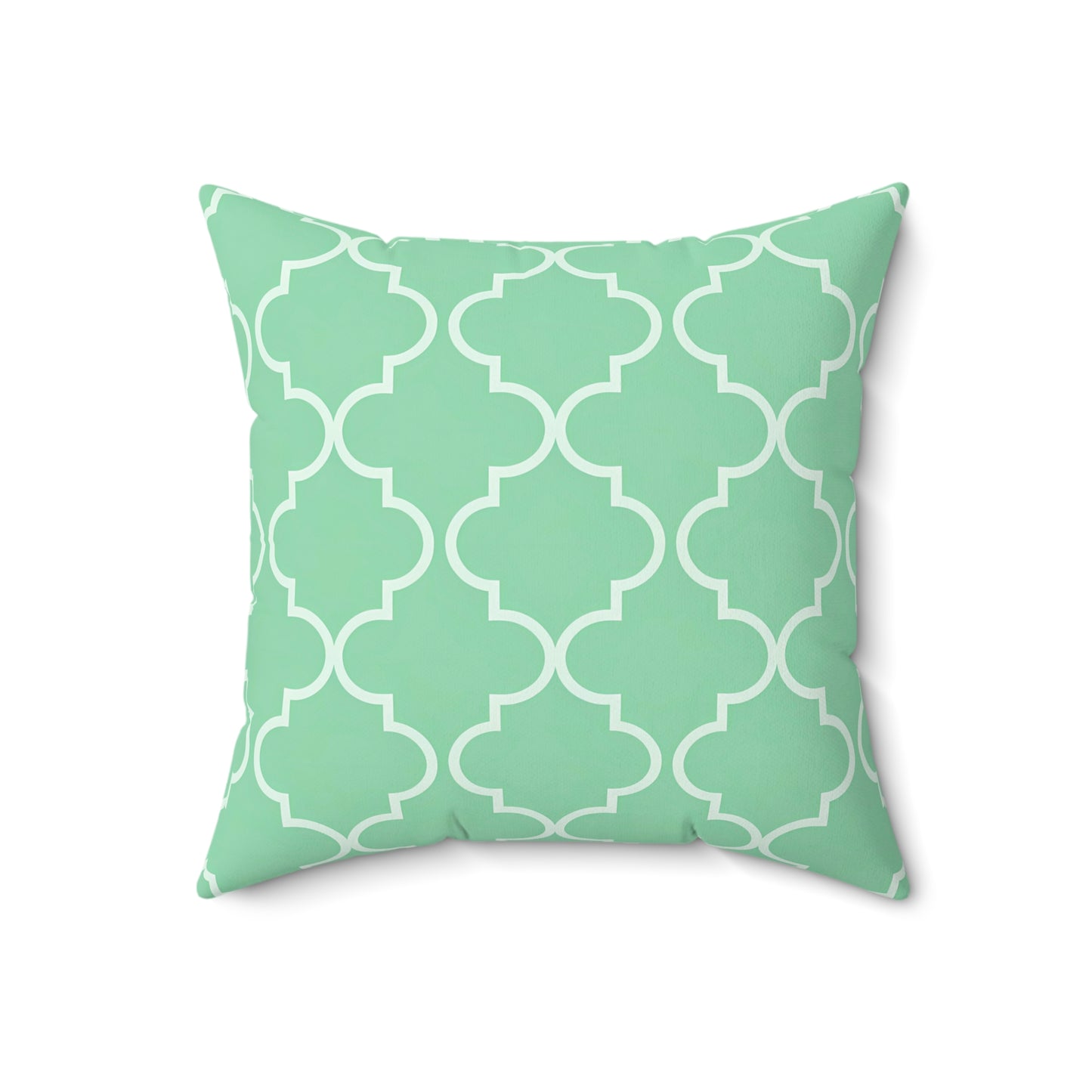 Mint Green Geometric Accent Pillow | Modern Home Decor, Throw Cushion, Living Room Pillow, Wedding Gift, Cozy Accent, Moroccan Quatrefoil - LOLA VEGAS ART