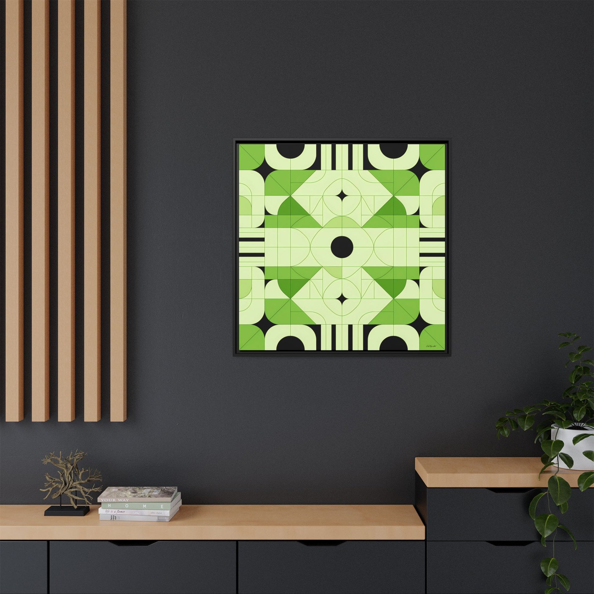 Abstract Green Geometric Art Print, Modern Framed Wall Art, Home Decor, Green Wall Art, Gift for Art Lovers, Minimalist Art - LOLA VEGAS ART