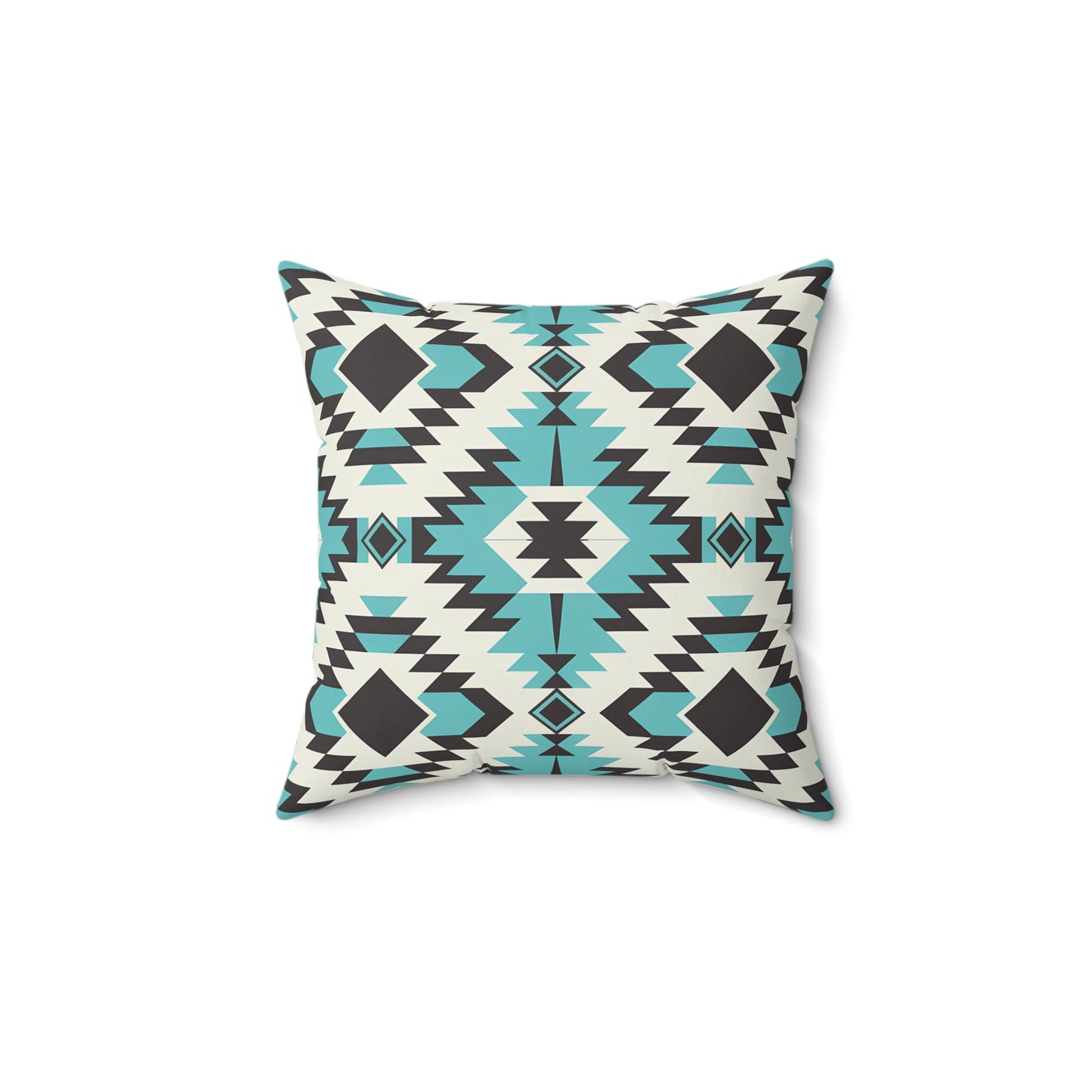 Turquoise and Black Bohemian Pillow, Cozy Home Decor, Tribal Cushion, Living Room Accent, Gift for Boho Lovers, Modern Home Accessories