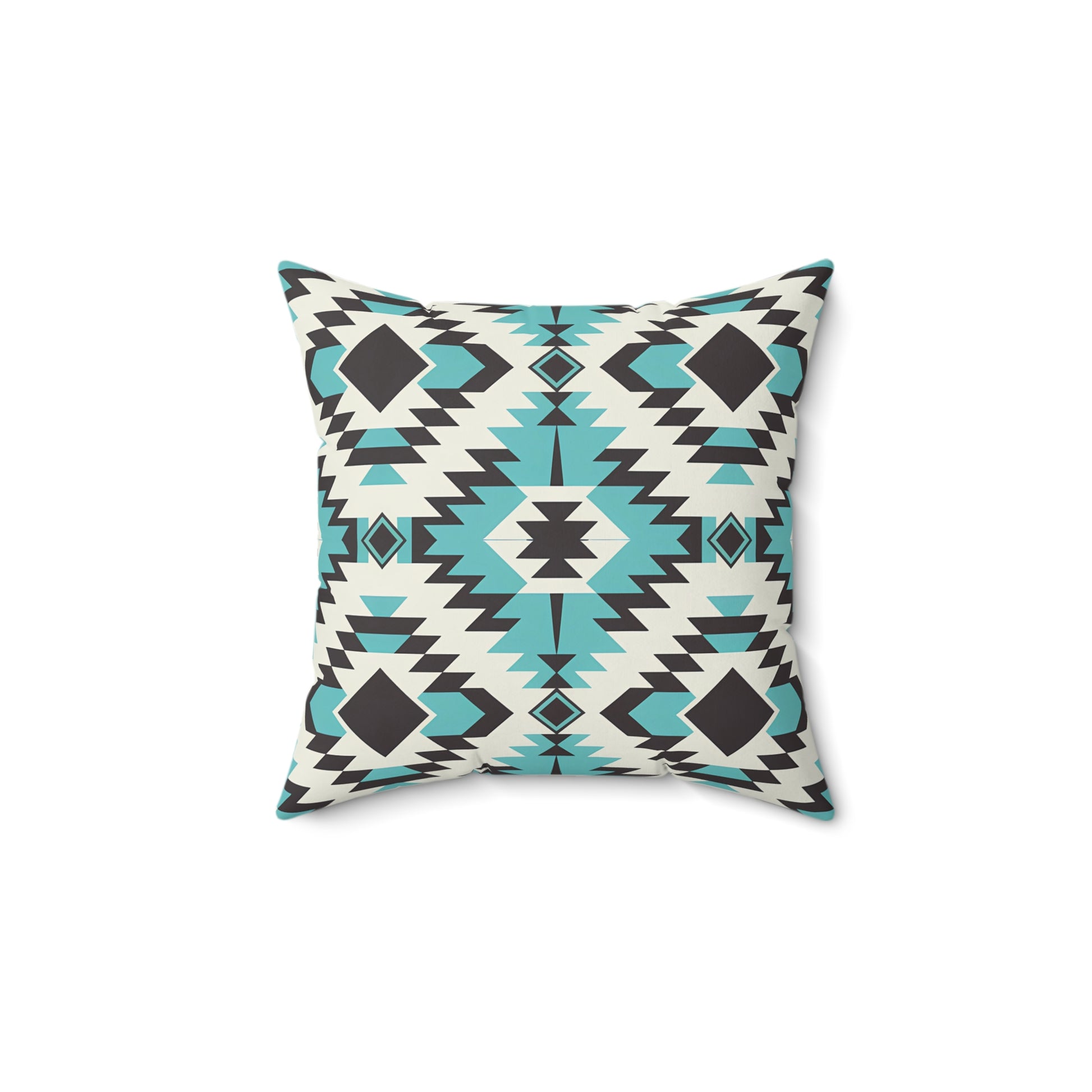 Turquoise and Black Bohemian Pillow, Cozy Home Decor, Tribal Cushion, Living Room Accent, Gift for Boho Lovers, Modern Home Accessories - LOLA VEGAS ART