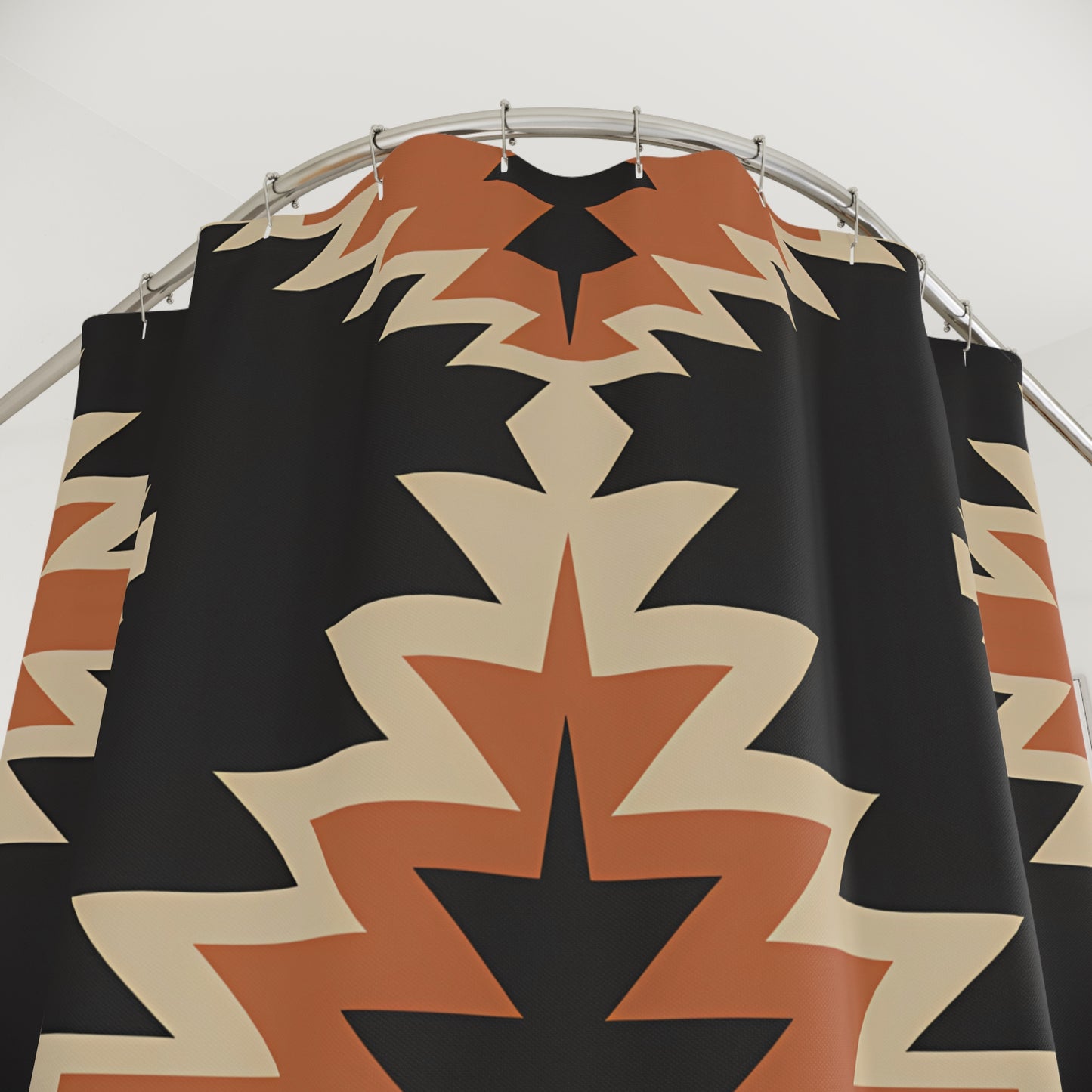 Southwestern Boho Shower Curtain, Geometric Bathroom Decor, Tribal Print Shower Curtain, Rustic Home Decor, Gift for Nature Lovers - LOLA VEGAS ART