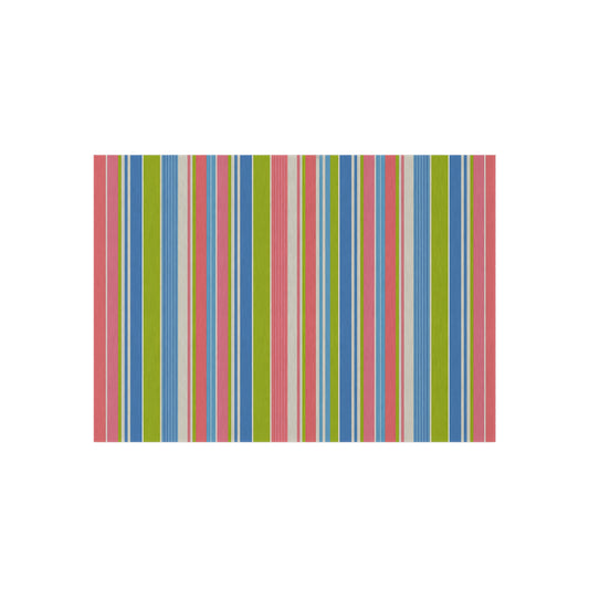 Colorful Striped Outdoor/Indoor Rug | Patio Mat, Weather-Resistant Stripe Design