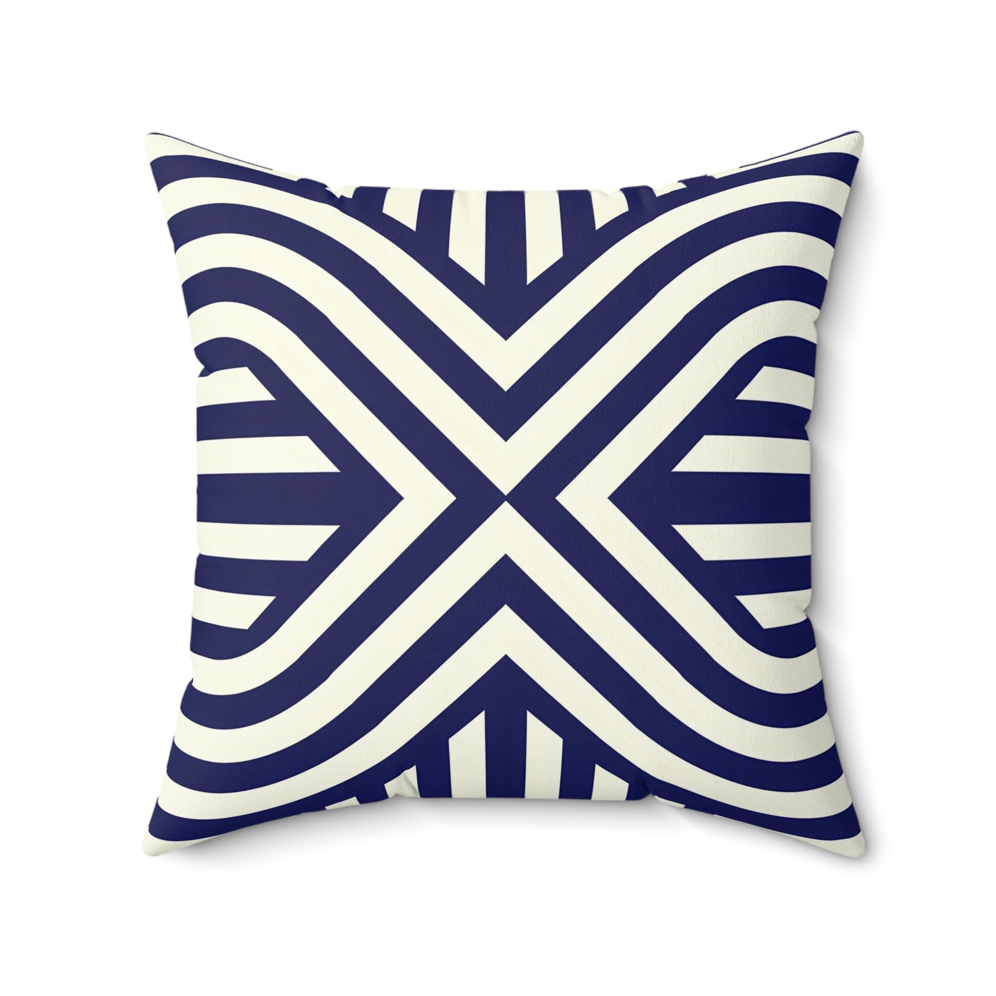 Stylish Geometric Accent Pillow, Modern Home Decor Cushion, Navy Striped Throw Pillow, Pillow for Living Room, Gift for Housewarming - LOLA VEGAS ART
