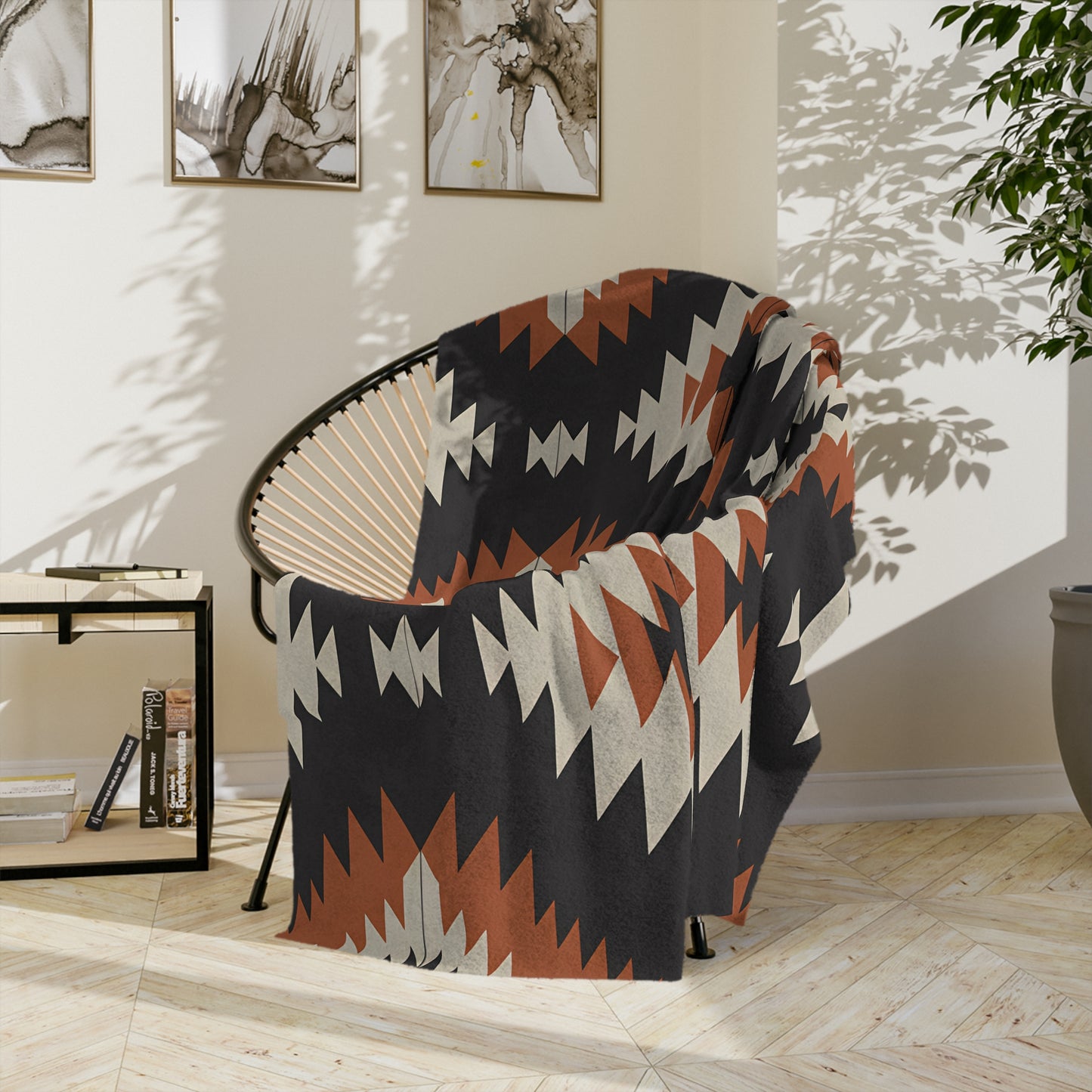 Tribal Print Velveteen Microfiber Blanket | Cozy Home Decor, Native American Inspired Gift, Boho Throw, Wedding Gift, Warm Soft Blanket - LOLA VEGAS ART