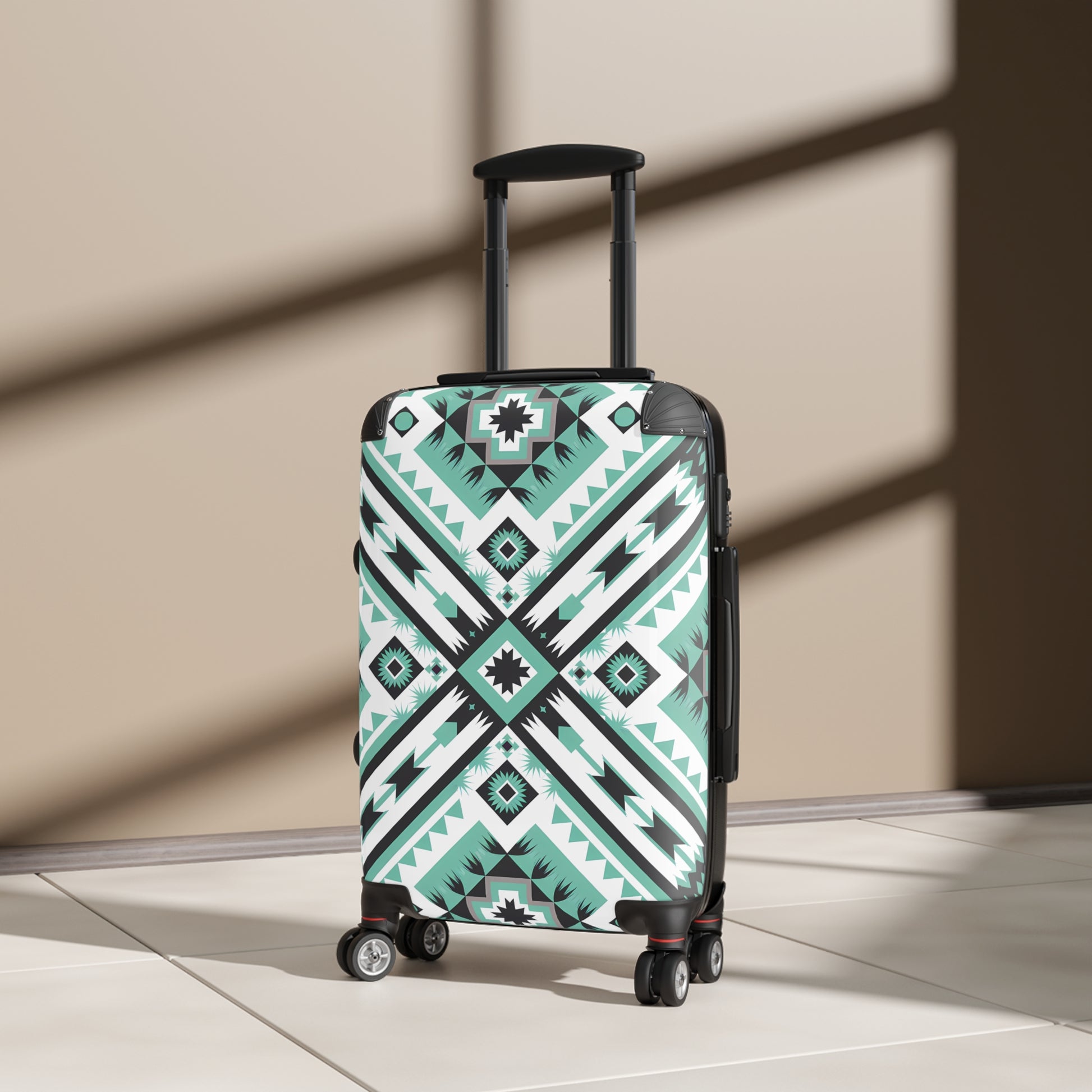 Geometric Travel Suitcase - Stylish Luggage for Adventure Seekers, Unique Patterned Carry-On, Trendy Travel Gear, Vacation Accessory, - LOLA VEGAS ART