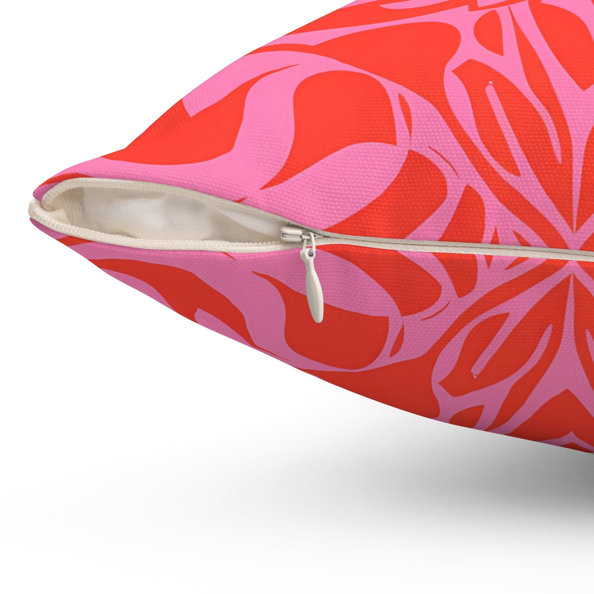 Boho Square Pillow, Pink Orange Feminine Home Decor Cushion, Throw Pillow Cover, Bohemian Pillowcase, Sofa Accent Pillow, Gift for Her - LOLA VEGAS ART