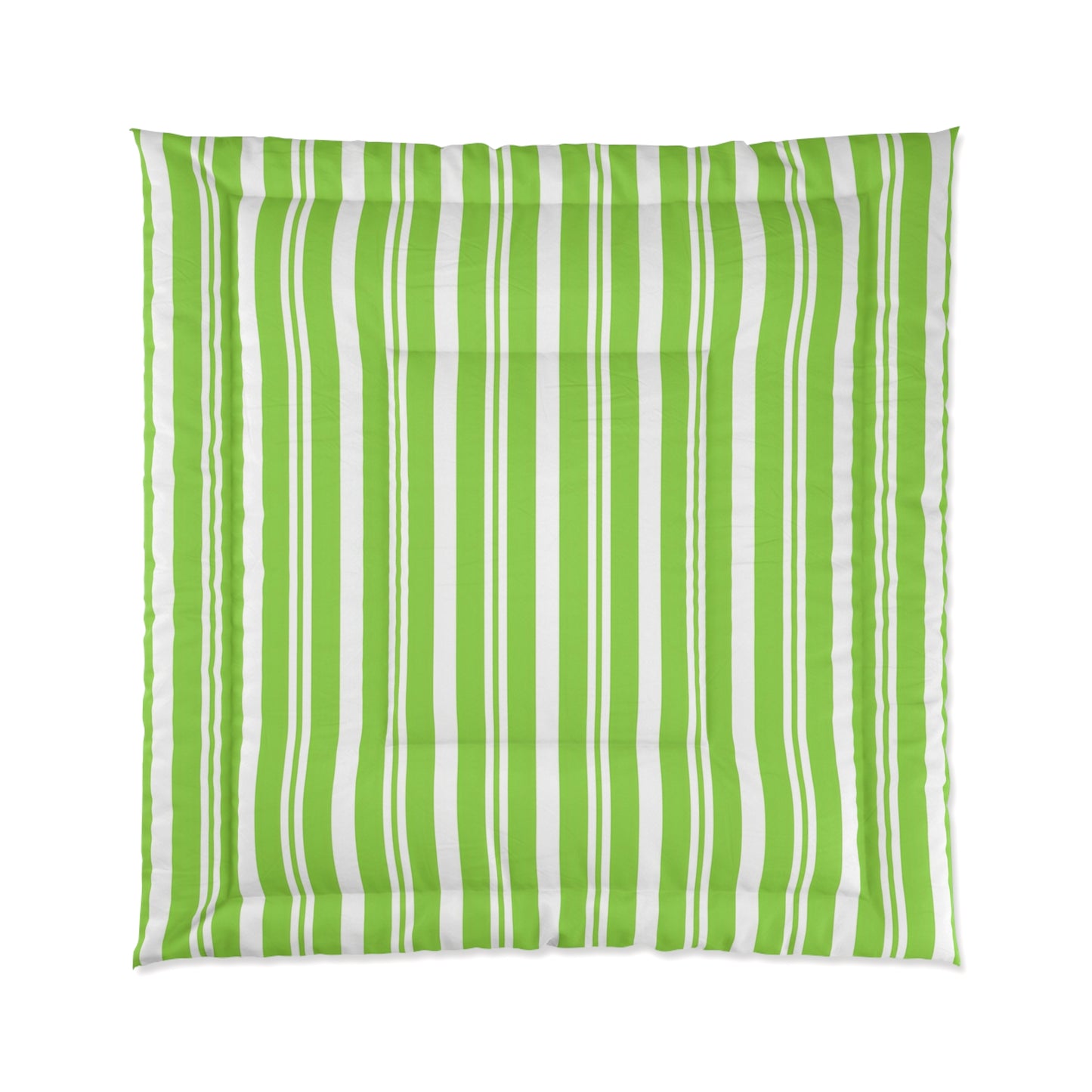Fresh Green Striped Comforter, Cozy Bedroom Decor, Summer Bedding, Modern Quilt, Eco-Friendly Home Textile, Gift for Nature Lovers - LOLA VEGAS ART