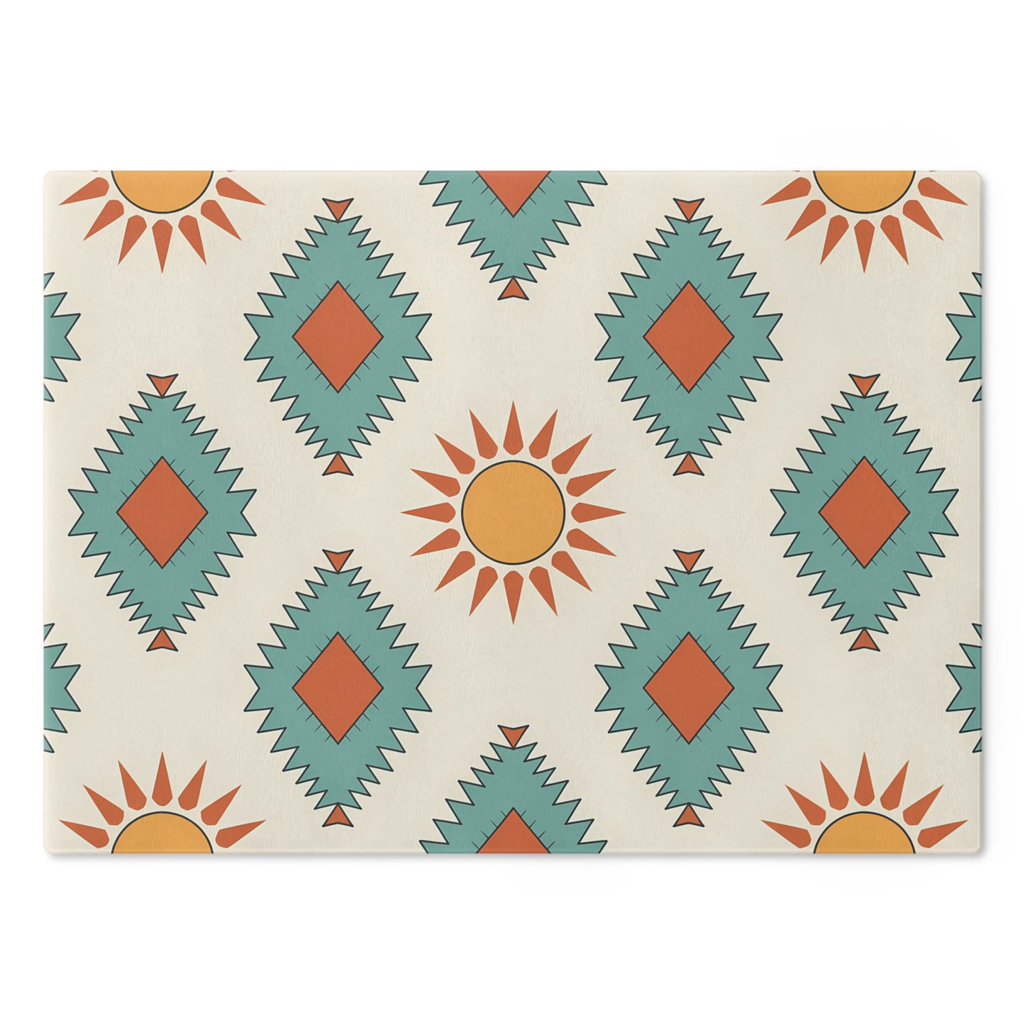 Southwestern Cutting Board with Geometric Pattern, Perfect for Entertaining, Kitchen Decor, Gift for Foodies, Housewarming, Boho Style - LOLA VEGAS ART