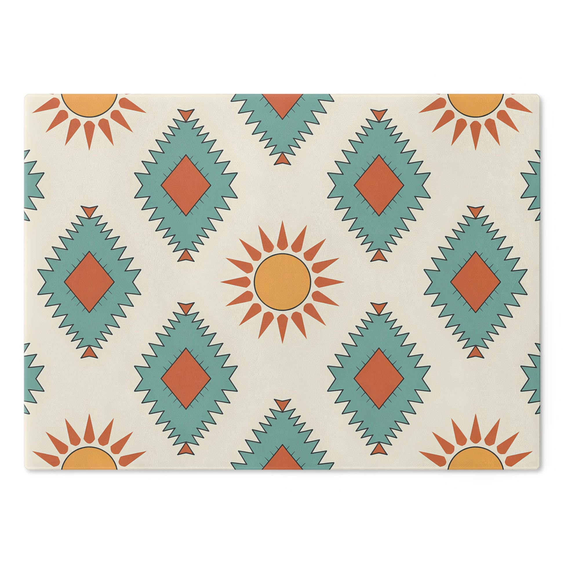 Southwestern Cutting Board with Geometric Pattern, Perfect for Entertaining, Kitchen Decor, Gift for Foodies, Housewarming, Boho Style - LOLA VEGAS ART