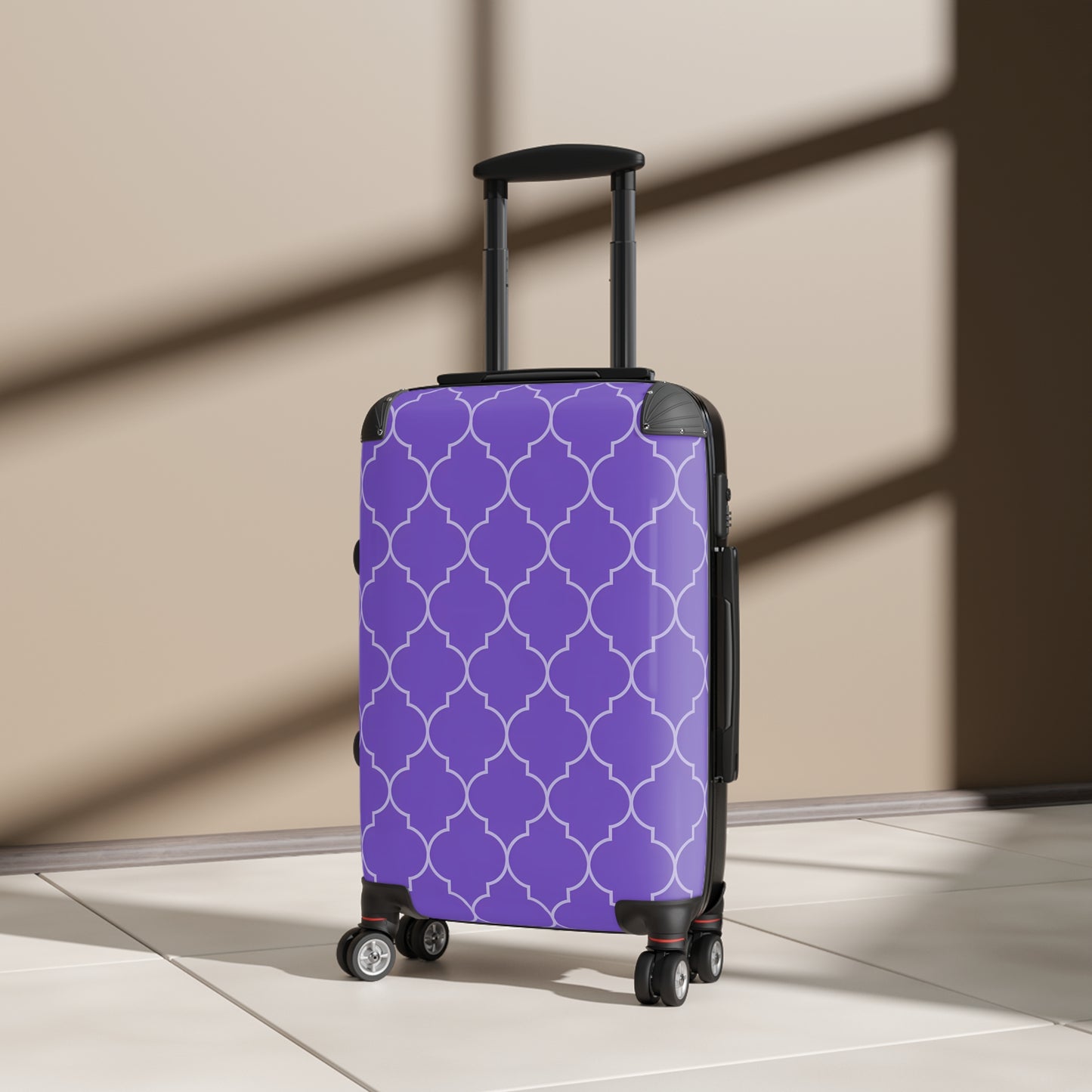 Elegant Purple Patterned Suitcase - Stylish Travel Luggage, Weekend Getaway, Travel Accessories, Vacation Essentials, Gift for Travelers - LOLA VEGAS ART