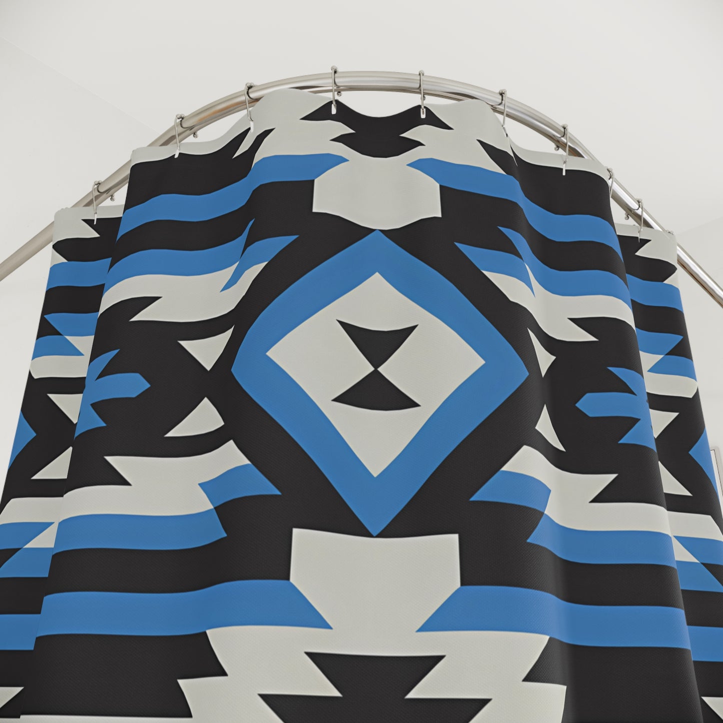Modern Geometric Shower Curtains, Stylish Bathroom Decor, Boho Home Essential, Unique Gift Idea, Colorful Textile Art - LOLA VEGAS ART