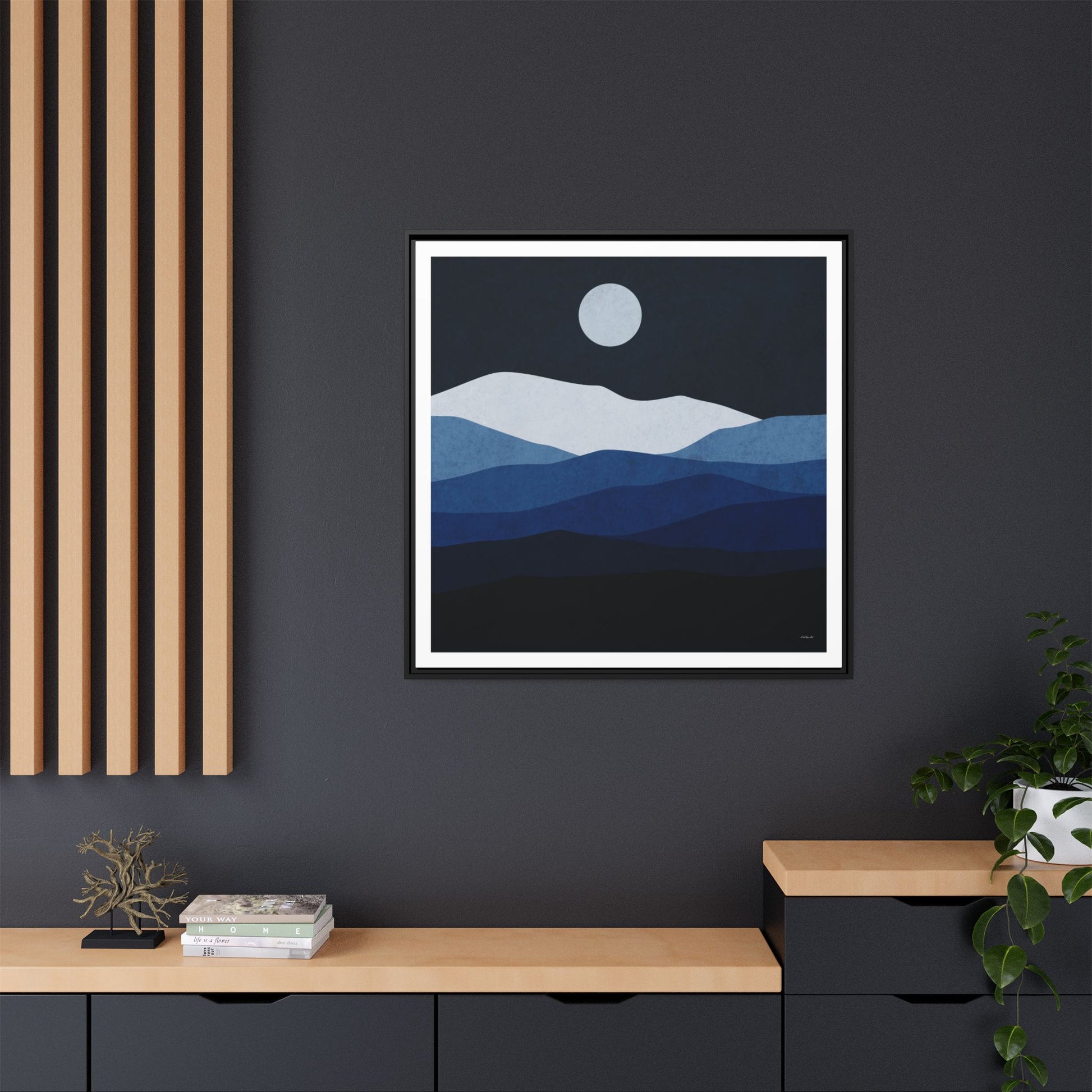 Framed Canvas Art, Serene Mountain Landscape, Modern Home Decor, Nature Wall Art, Gift for Nature Lovers, Interior Design - LOLA VEGAS ART