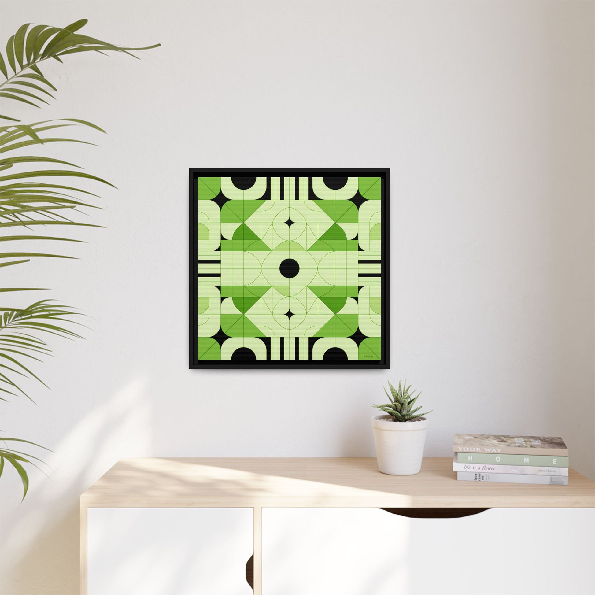 Abstract Green Geometric Art Print, Modern Framed Wall Art, Home Decor, Green Wall Art, Gift for Art Lovers, Minimalist Art - LOLA VEGAS ART