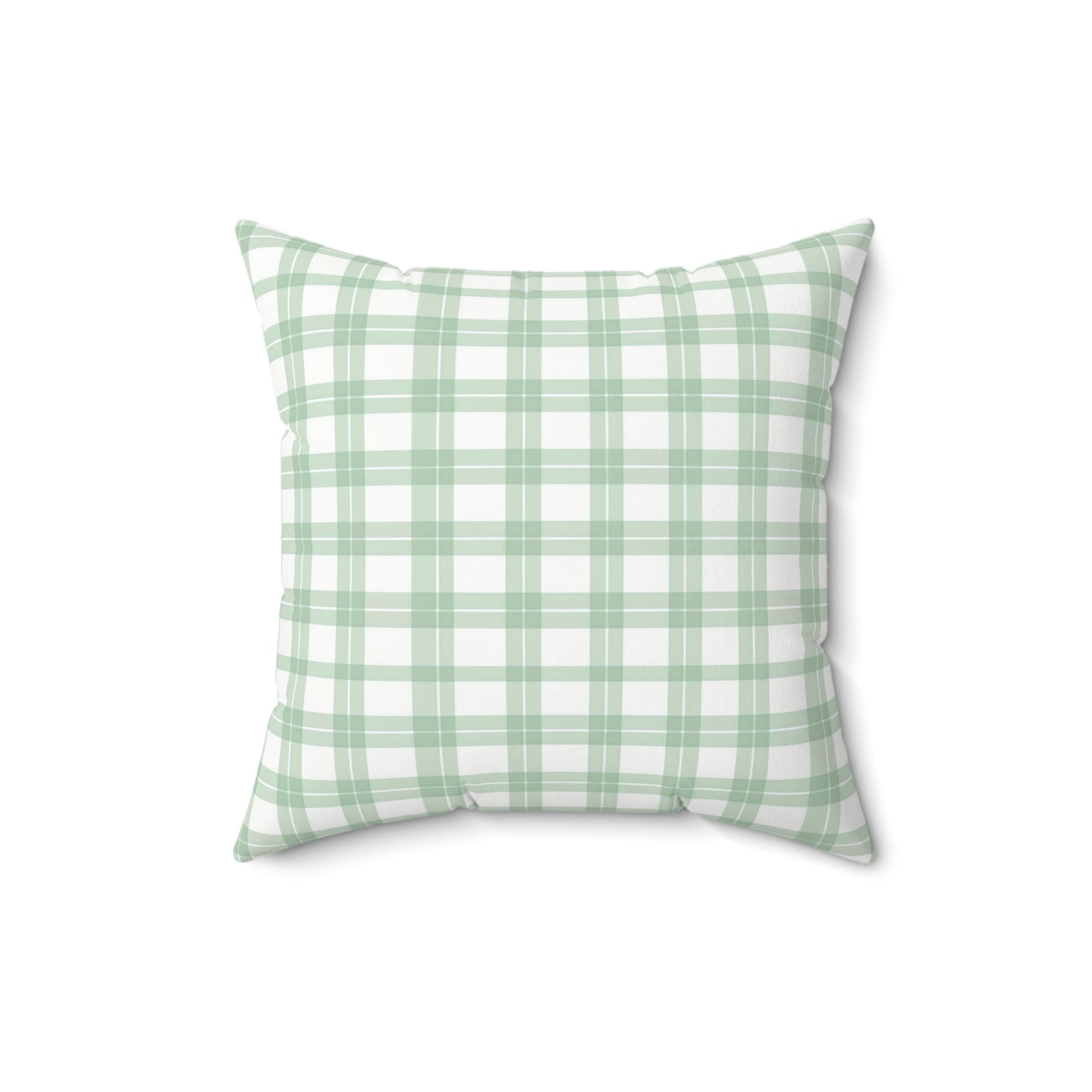 Green Plaid Spun Polyester Pillow, Cozy Decorative Cushion, Farmhouse Style Home Decor, Gift for Homeowners, Holiday Accent - LOLA VEGAS ART