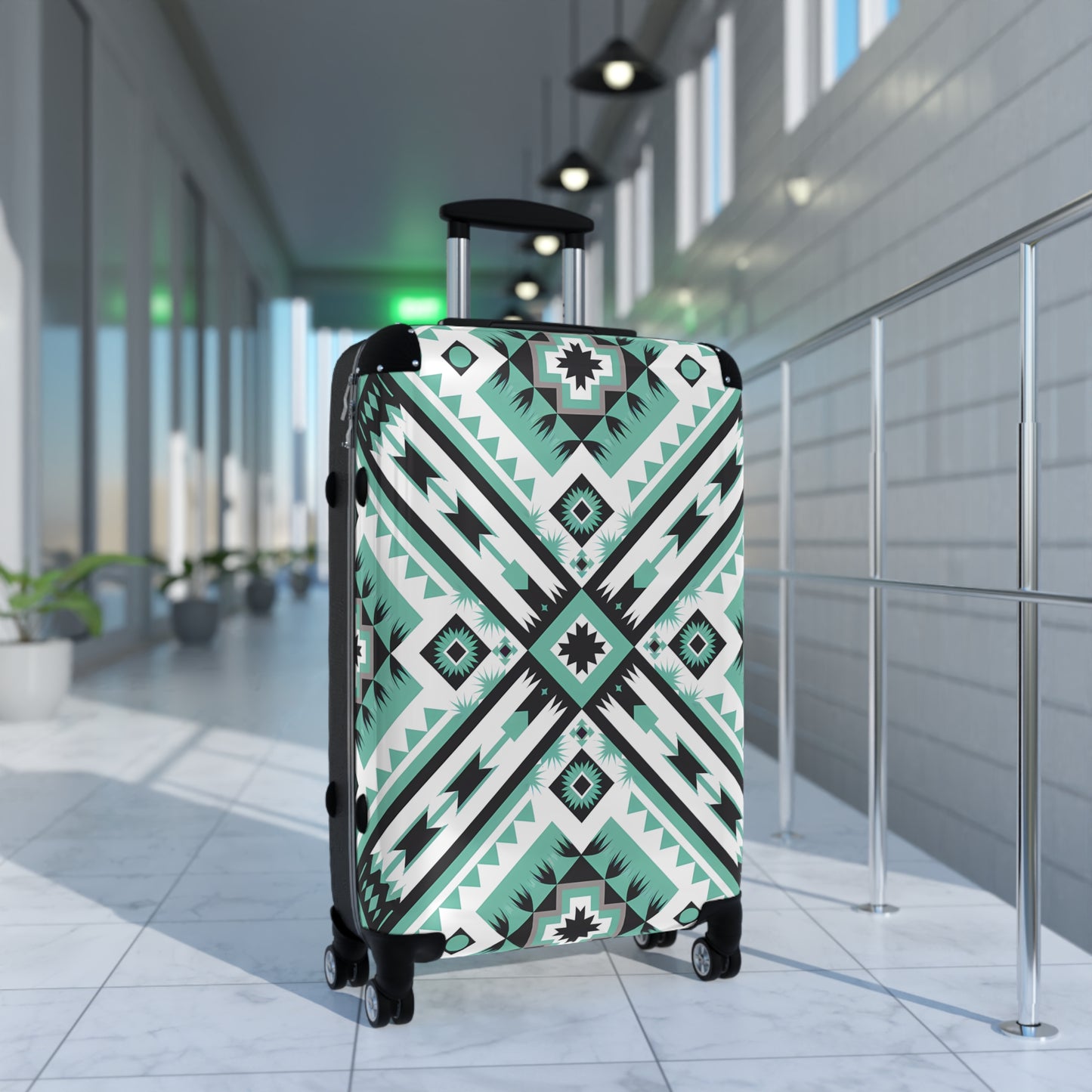 Geometric Travel Suitcase - Stylish Luggage for Adventure Seekers, Unique Patterned Carry-On, Trendy Travel Gear, Vacation Accessory, - LOLA VEGAS ART