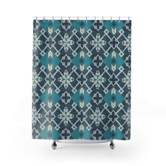 Boho Chic Shower Curtain  Stylish Bathroom Decor, Unique Waterproof Fabric, Modern Home Accessory, Gift for Housewarming - LOLA VEGAS ART