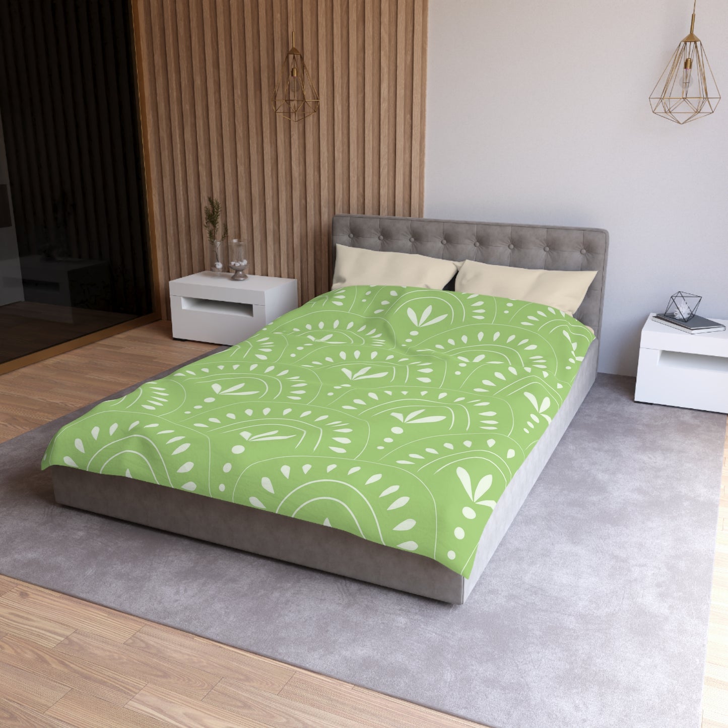 Botanical Pattern Microfiber Duvet Cover Set | Eco-Friendly Bedding for Cozy Bedrooms, Gift for Home Decor Lovers, Spring Refresh - LOLA VEGAS ART