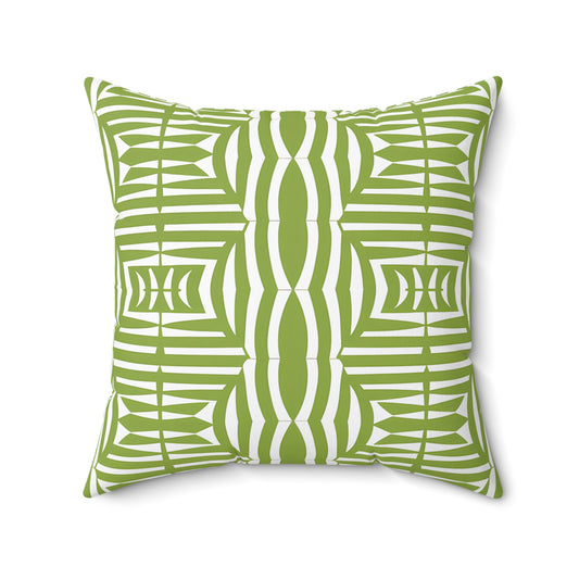 Modern Green Geometric Pillow Cover, Contemporary Home Decor, Eco-Friendly Cushion, Gift for Housewarming, Boho Style Pillows - LOLA VEGAS ART