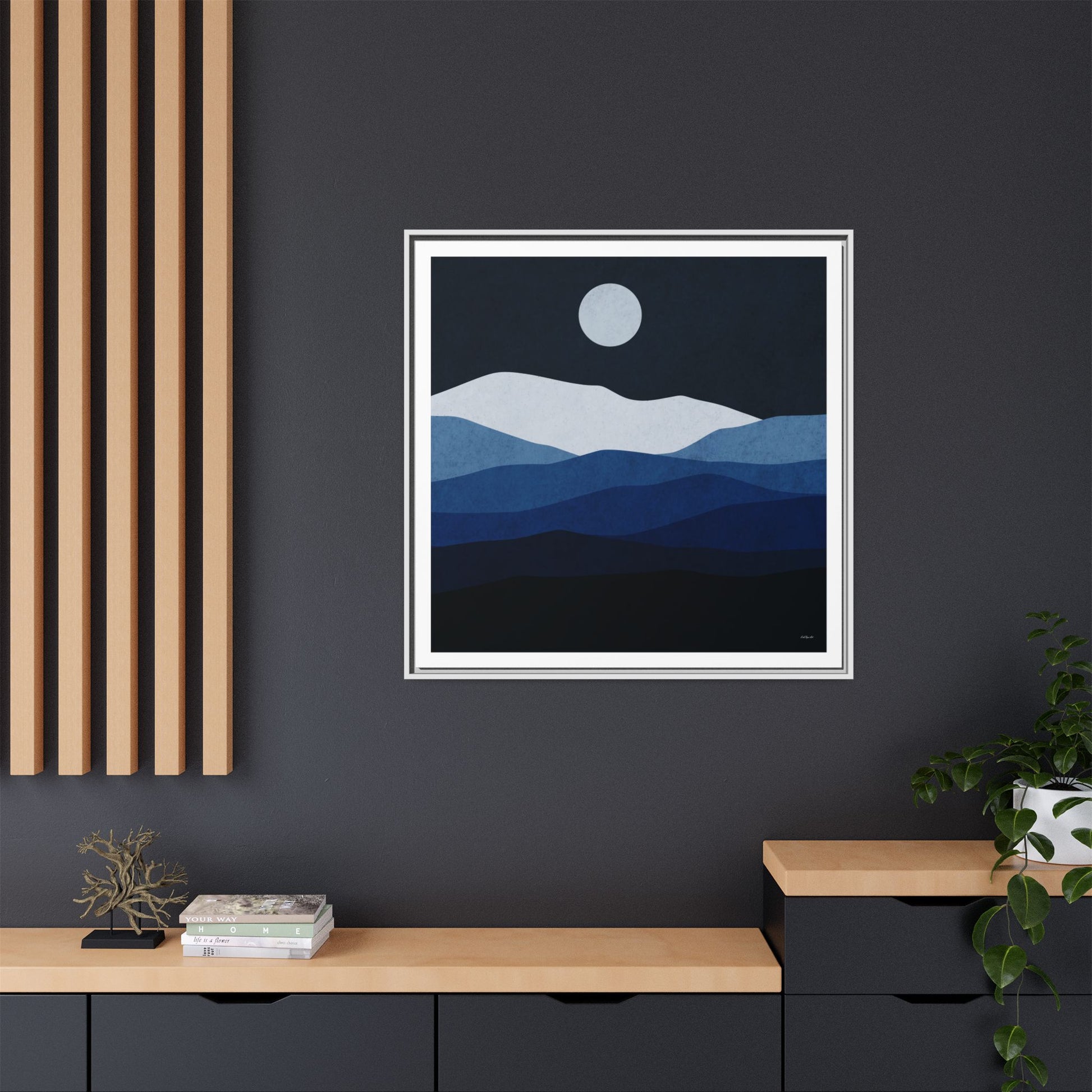 Framed Canvas Art, Serene Mountain Landscape, Modern Home Decor, Nature Wall Art, Gift for Nature Lovers, Interior Design - LOLA VEGAS ART