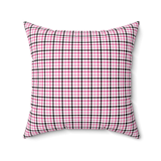 Chic Plaid Square Pillow, Cozy Home Decor, Modern Accent Cushion, Gift for Her, Spring Decor, Decorative Throw Pillow, Cottagecore - LOLA VEGAS ART