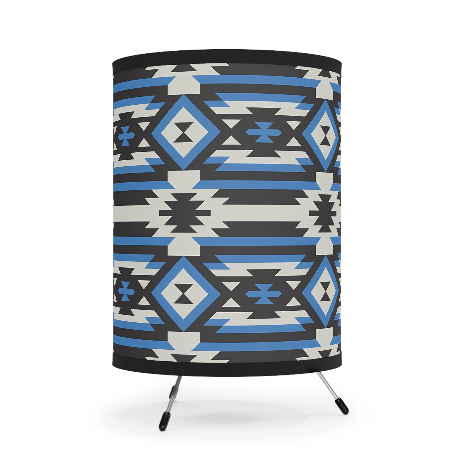 Geometric Tripod Lamp with High-Res Printed Shade, Modern Decor, Home Lighting, Bohemian Style, Unique Gift for Housewarming, Apartment - LOLA VEGAS ART