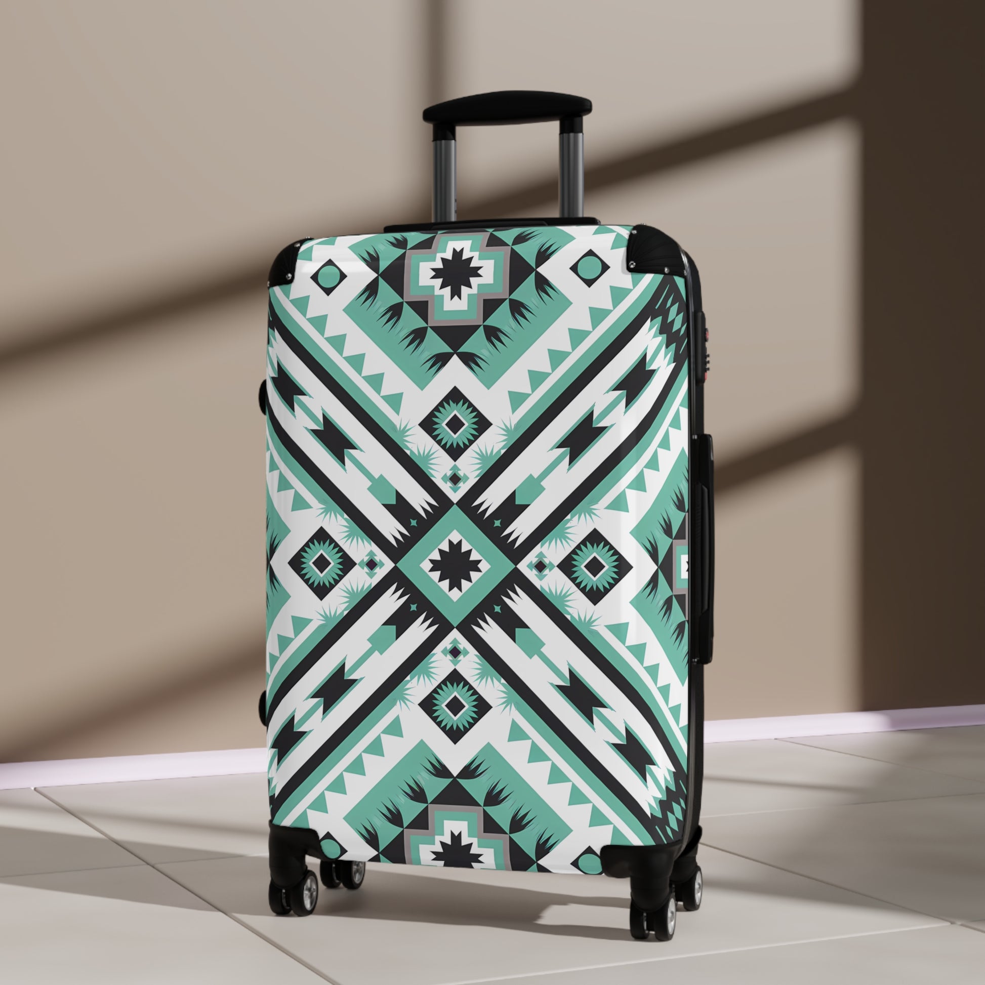 Geometric Travel Suitcase - Stylish Luggage for Adventure Seekers, Unique Patterned Carry-On, Trendy Travel Gear, Vacation Accessory, - LOLA VEGAS ART