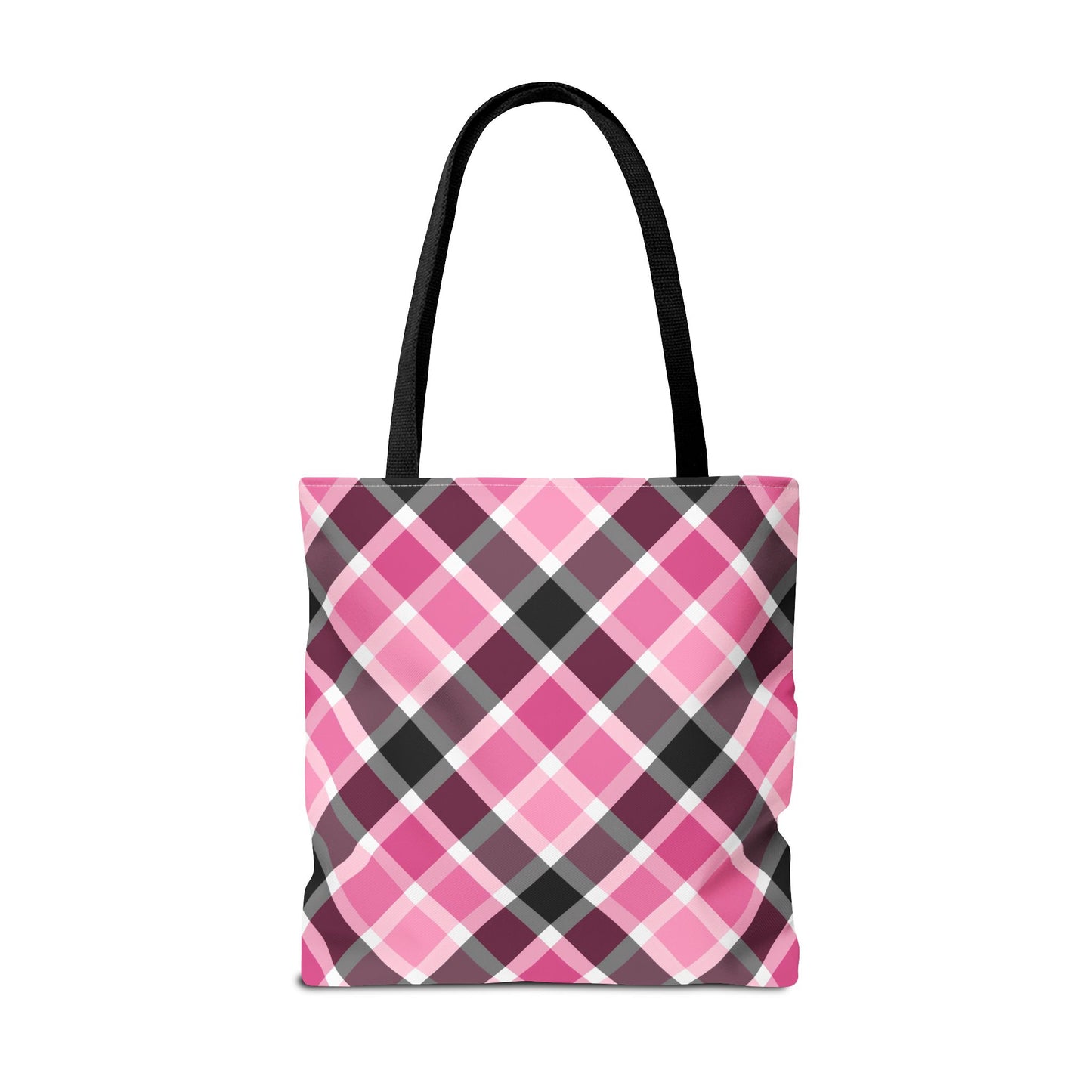 Chic Pink Plaid Tote Bag, Fashionable Shopping Bag, Stylish Everyday Tote, Eco-Friendly Bag, Trendy Accessory for All Occasions