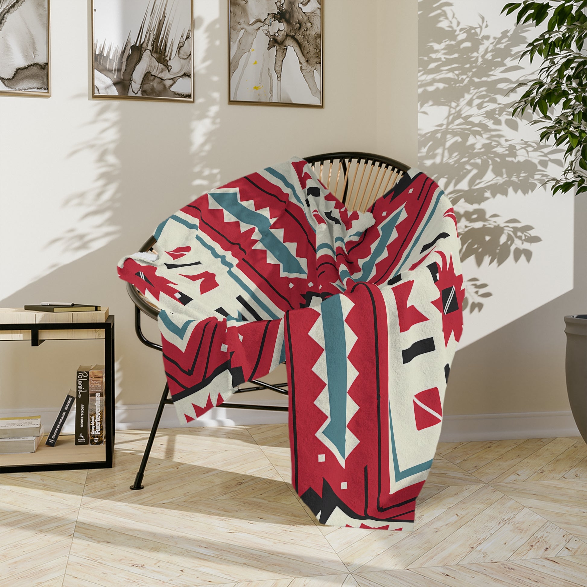 Bohemian Velvet Blanket, Cozy Throw, Southwest Decor, Gift for Her, Living Room Accessory, Festival Home Decor, Modern Art Blanket - LOLA VEGAS ART