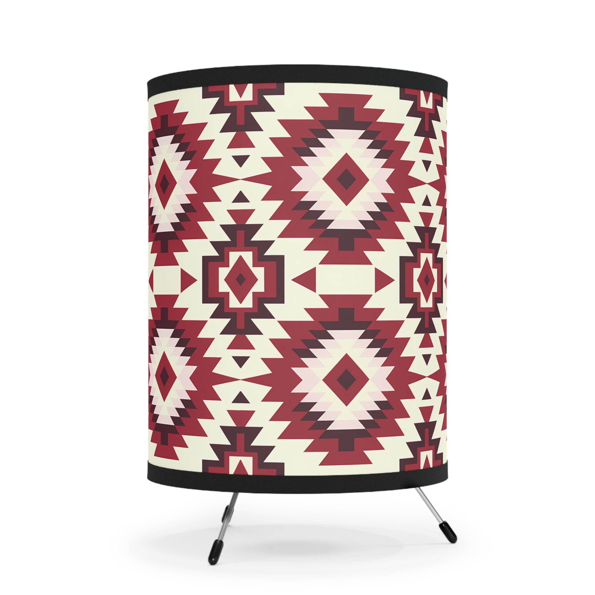 Bohemian Tripod Lamp, Tribal Pattern Lighting, Home Decor, Modern Accent Light, Unique Gift for Housewarming, US/CA Plug, Southwestern Lamp - LOLA VEGAS ART