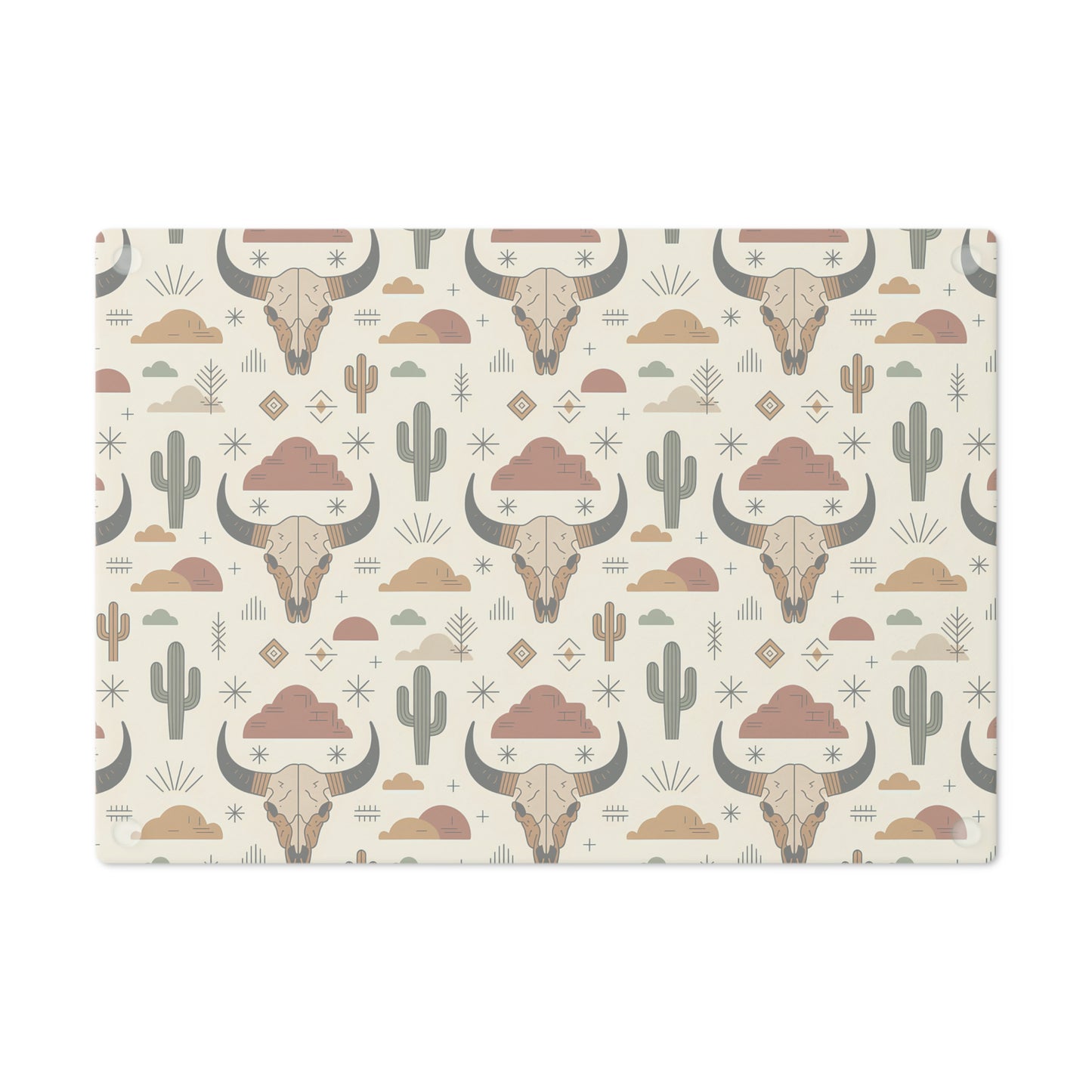 Rustic Western Cutting Board, Bull Skull Design, Unique Kitchen Decor, Gifts for Chefs, Housewarming, Southwestern Style, Farmhouse - LOLA VEGAS ART