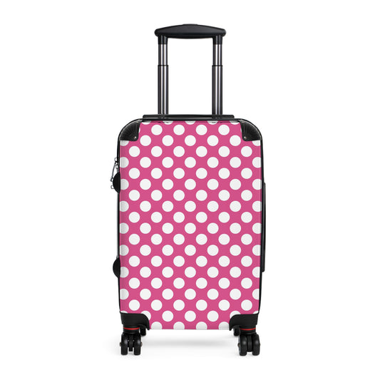 Pink Polka Dot Suitcase - Stylish Travel Luggage, Fun Pink Carry-On, Unique Gift for Travelers, Summer Vacation Must-Have, Weekend Getaway - LOLA VEGAS ART