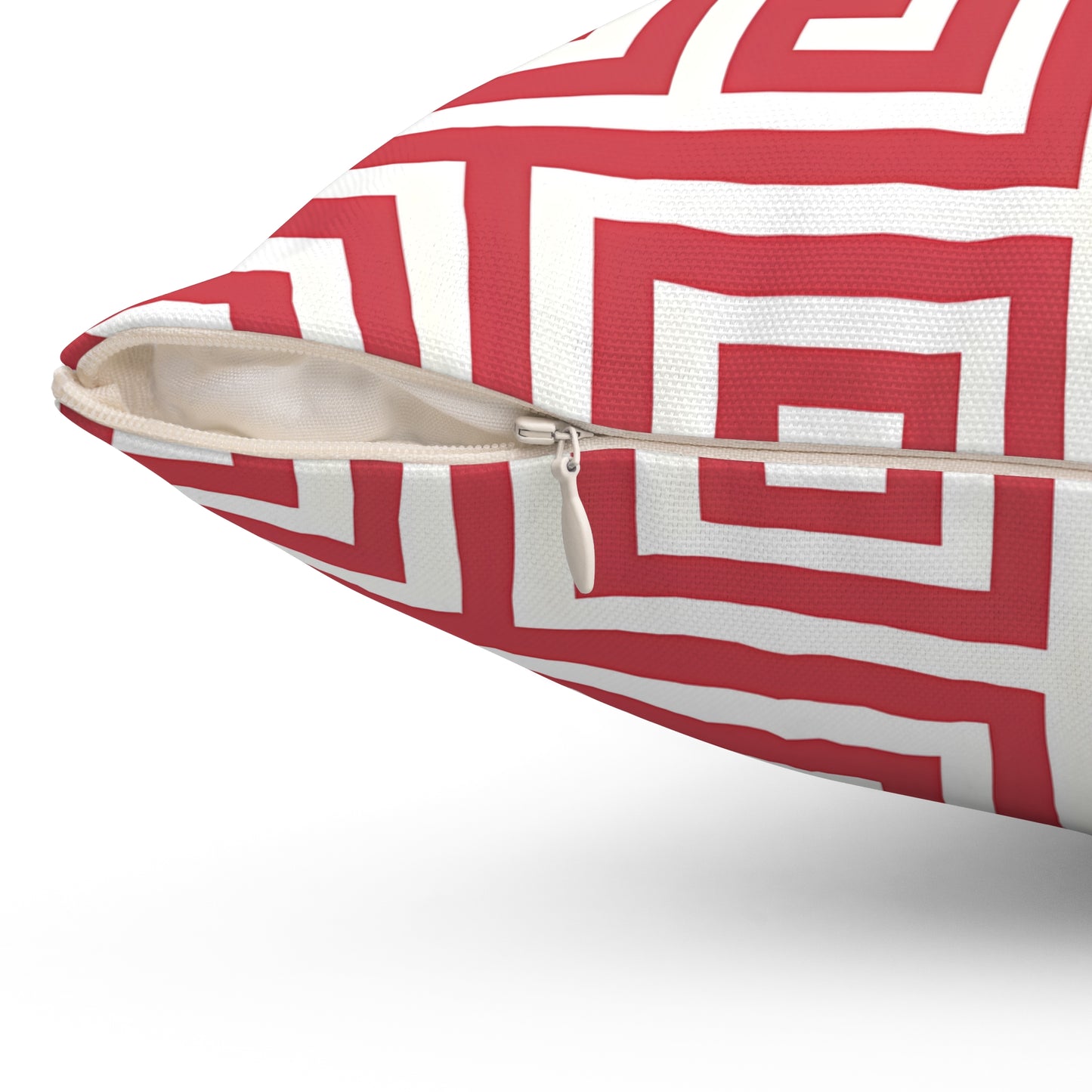 Chic Geometric Throw Pillow | Modern Home Decor Accent, Sofa Pillow, Unique Gift Idea, Red and White Cushion, Interior Design