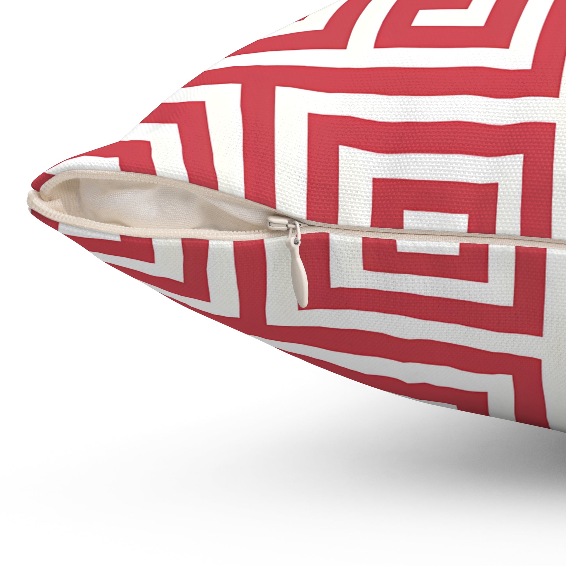 Chic Geometric Throw Pillow | Modern Home Decor Accent, Sofa Pillow, Unique Gift Idea, Red and White Cushion, Interior Design - LOLA VEGAS ART