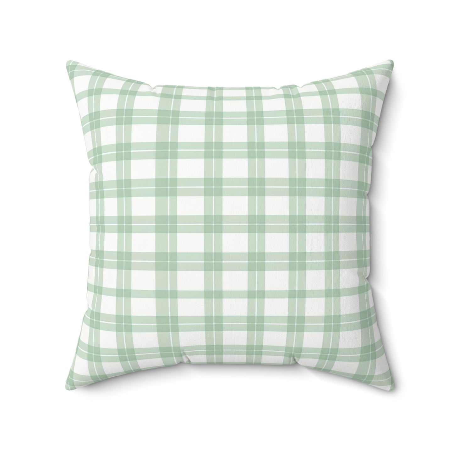 Green Plaid Spun Polyester Pillow, Cozy Decorative Cushion, Farmhouse Style Home Decor, Gift for Homeowners, Holiday Accent - LOLA VEGAS ART