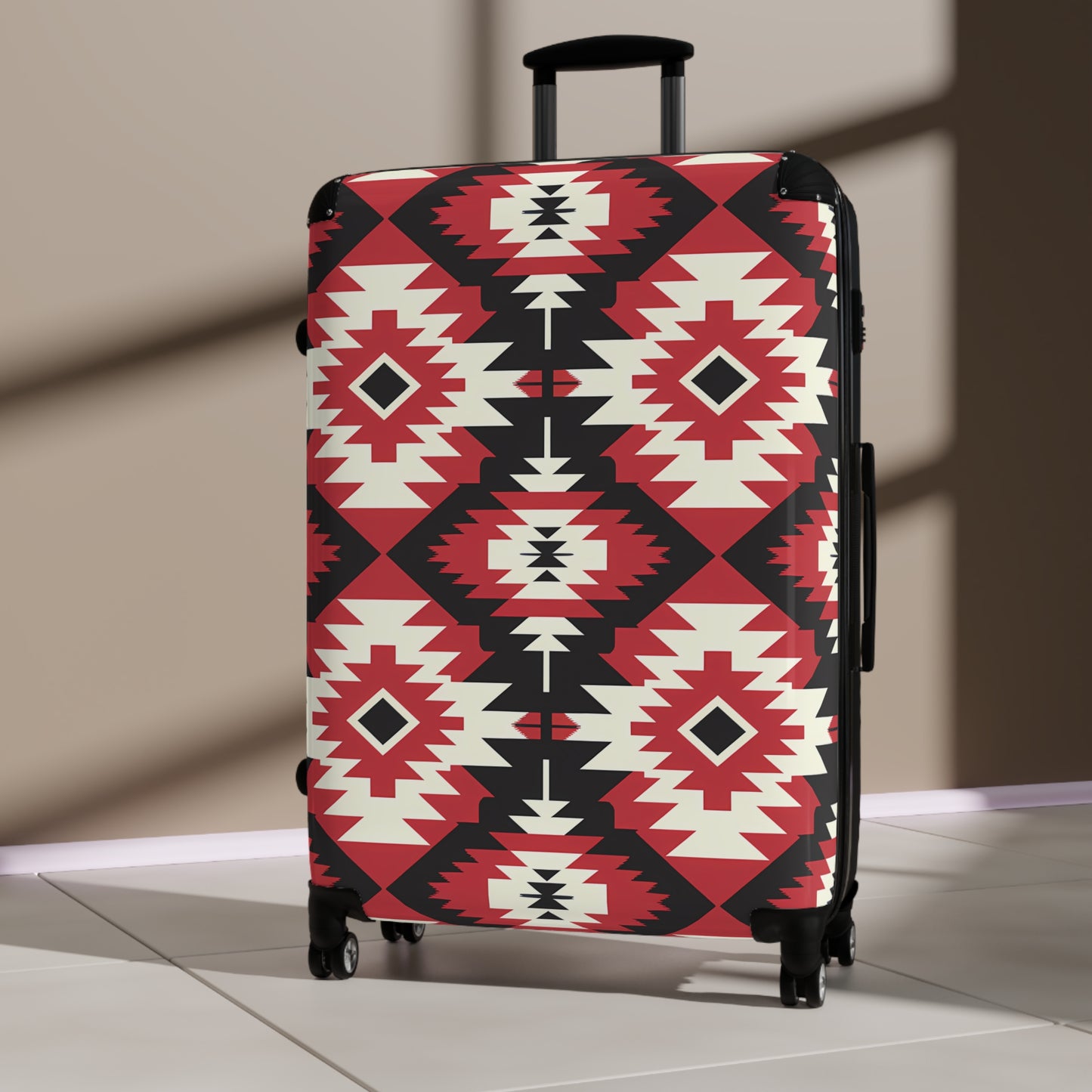 Tribal Print Suitcase - Travel Luggage, Bohemian Style, Vacation Essentials, Stylish Carry-On for Wanderlust, Unique Patterns - LOLA VEGAS ART