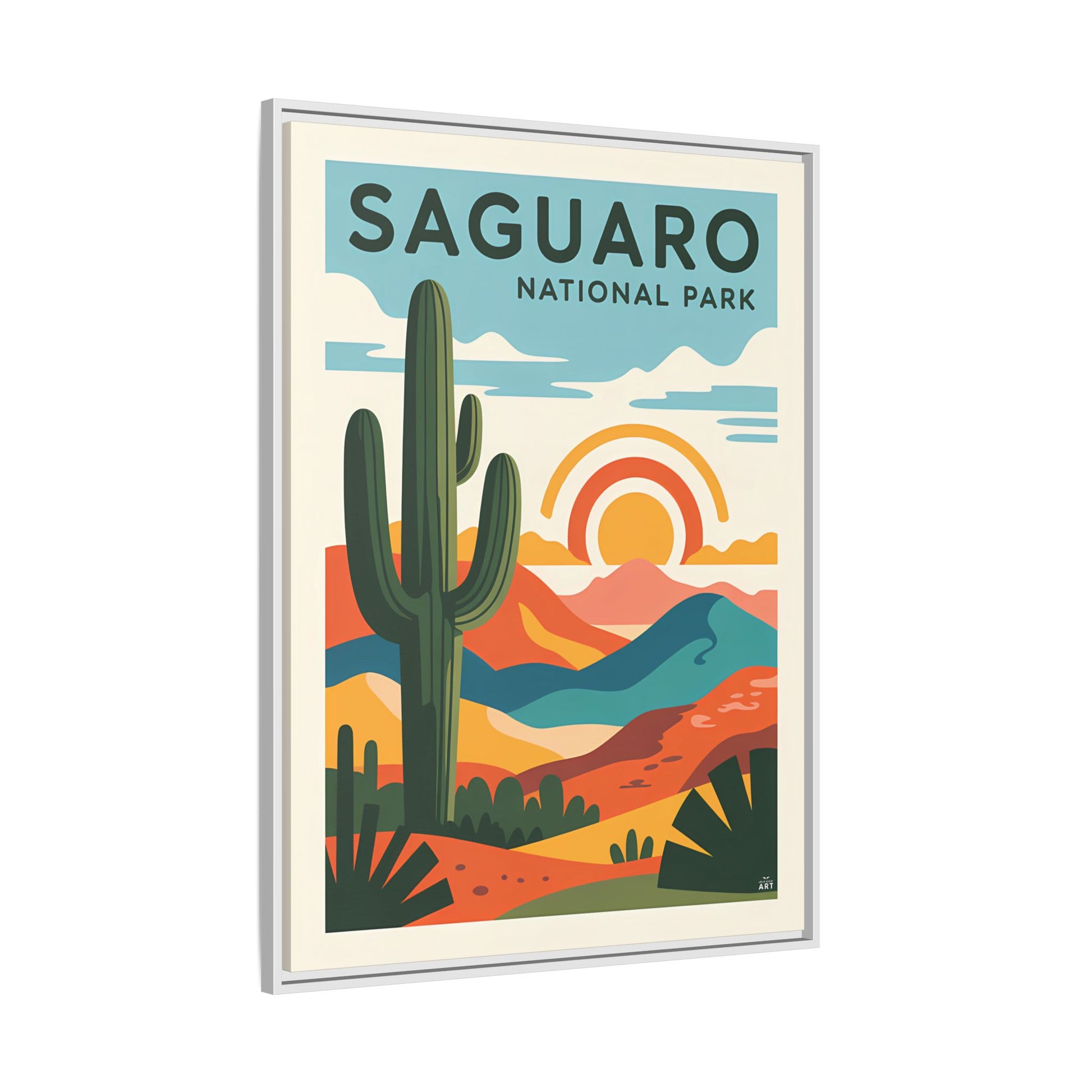 Saguaro National Park Art Print, Matte Canvas Framed, Home Decor, Nature Wall Art, Gallery Style Decoration, Gift for Adventurers - LOLA VEGAS ART