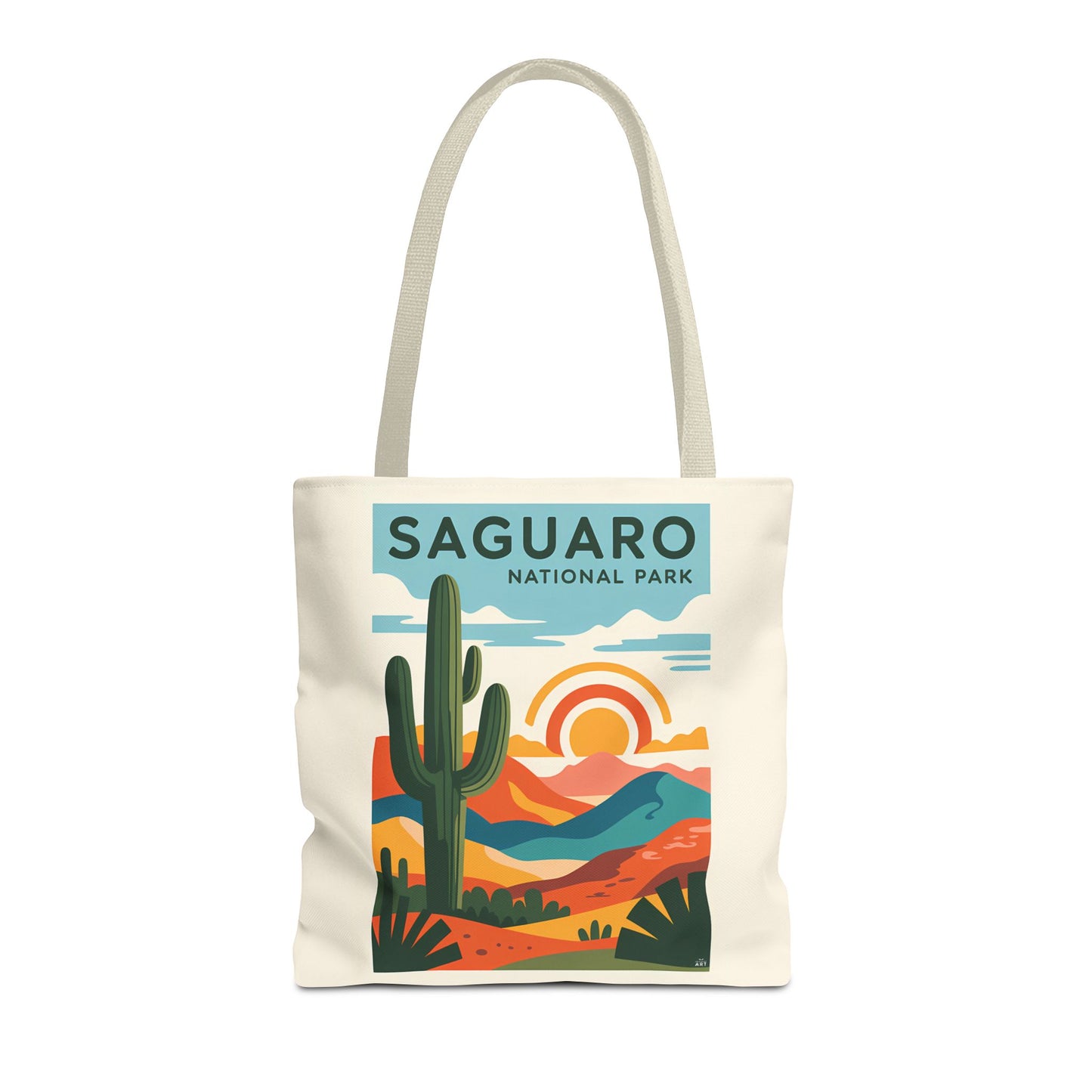 Saguaro National Park Tote Bag, Eco-Friendly Shopping Bag, Cactus Design, Nature Lover Gift, Hiking Bag, Travel Accessory - LOLA VEGAS ART