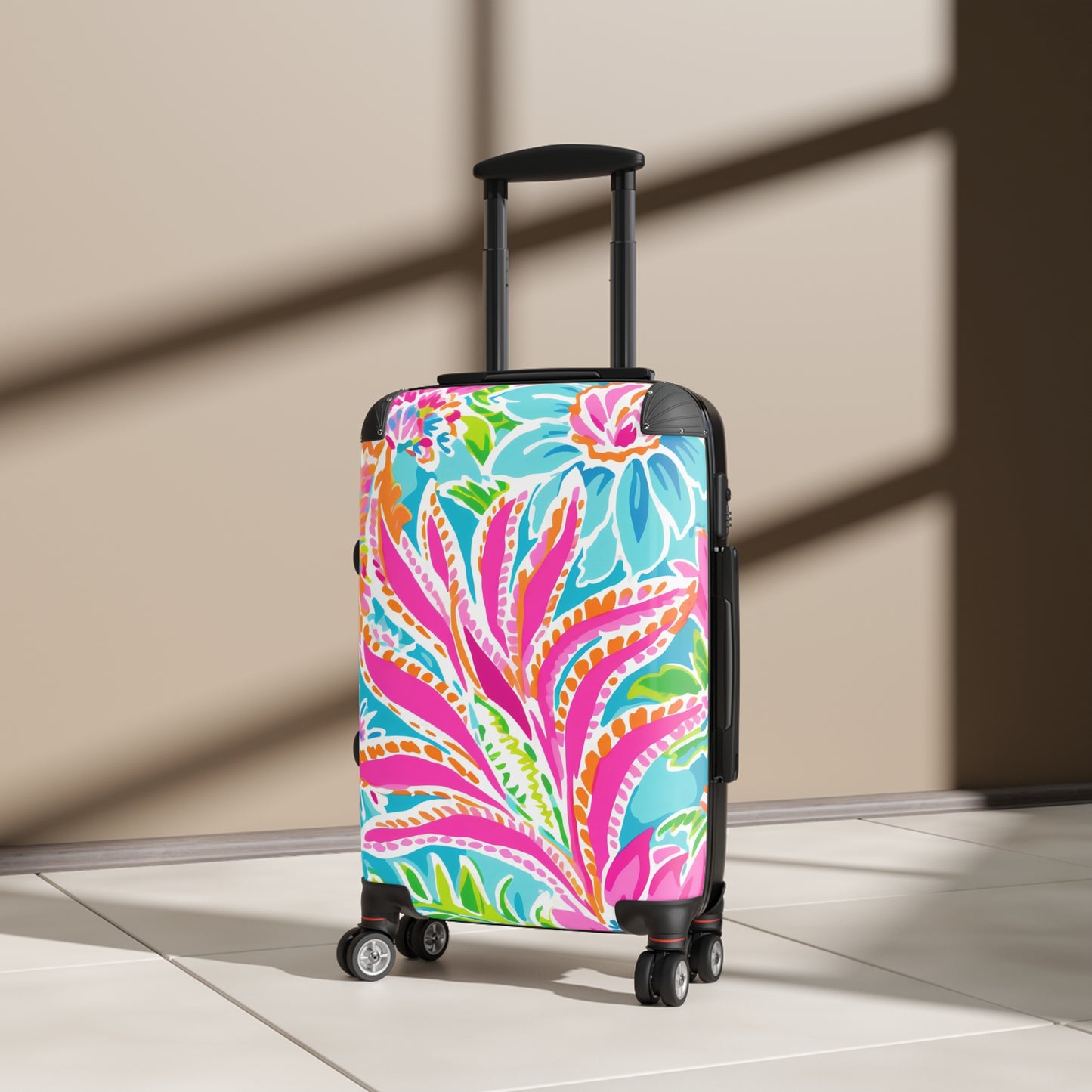 Vibrant Suitcase  Colorful Luggage, Travel Gear, Floral Carry-On, Vacation Bag, Adventure Accessory, Unique Travel Gift - LOLA VEGAS ART