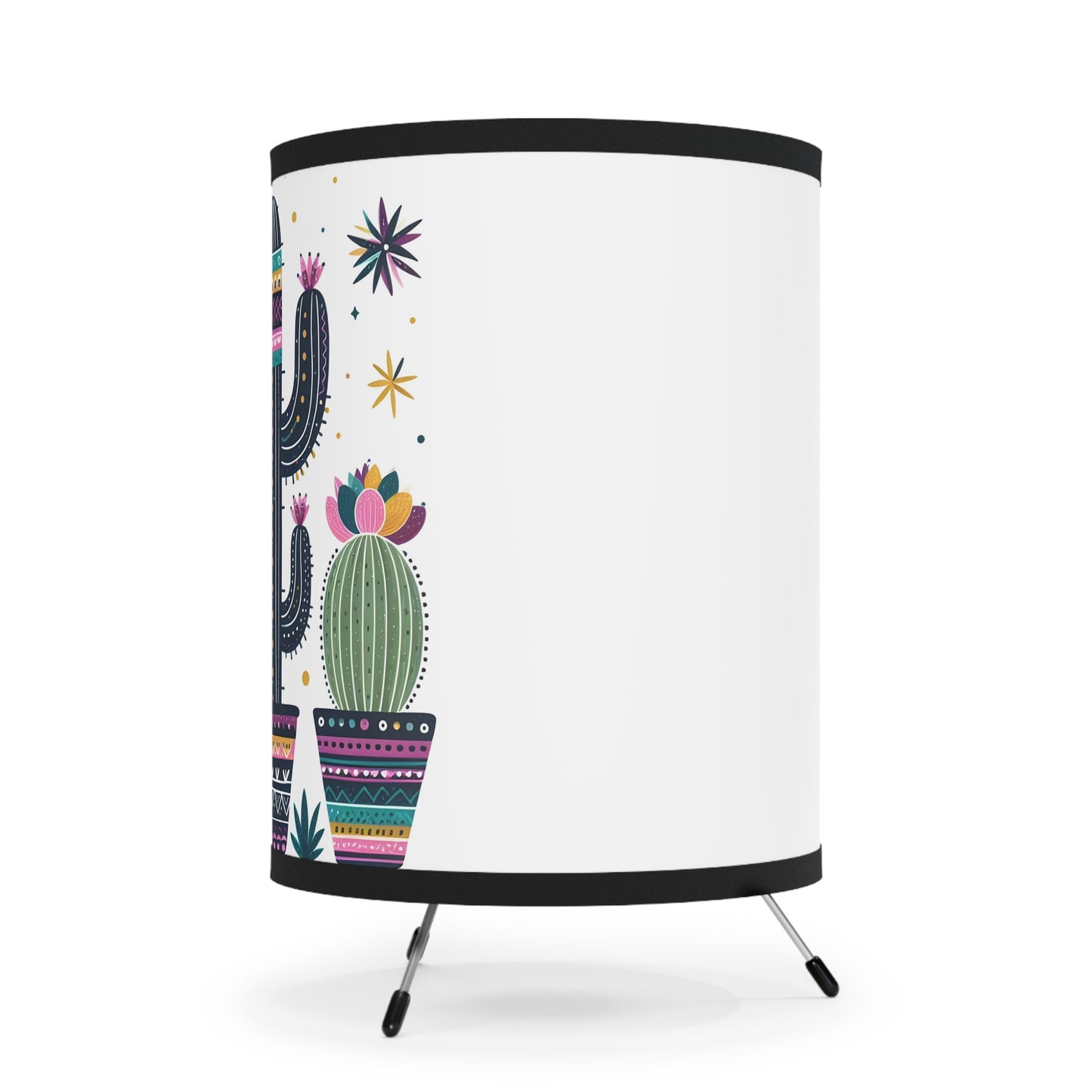Bohemian Tripod Lamp, Cactus Decor Light for Living Room, Unique Nightstand Light for Plant Lovers, Free-Spirited Home Decor, Gift for - LOLA VEGAS ART