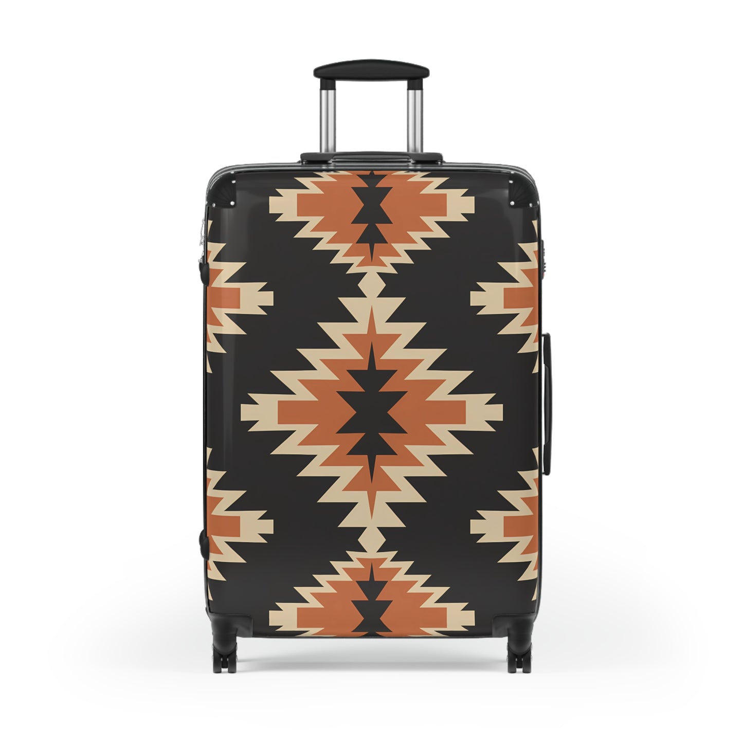 Tribal Pattern Suitcase, Travel Luggage, Bohemian Carry-On, Stylish Black Suitcase with Unique Design, Perfect for Adventurers, Gift for - LOLA VEGAS ART